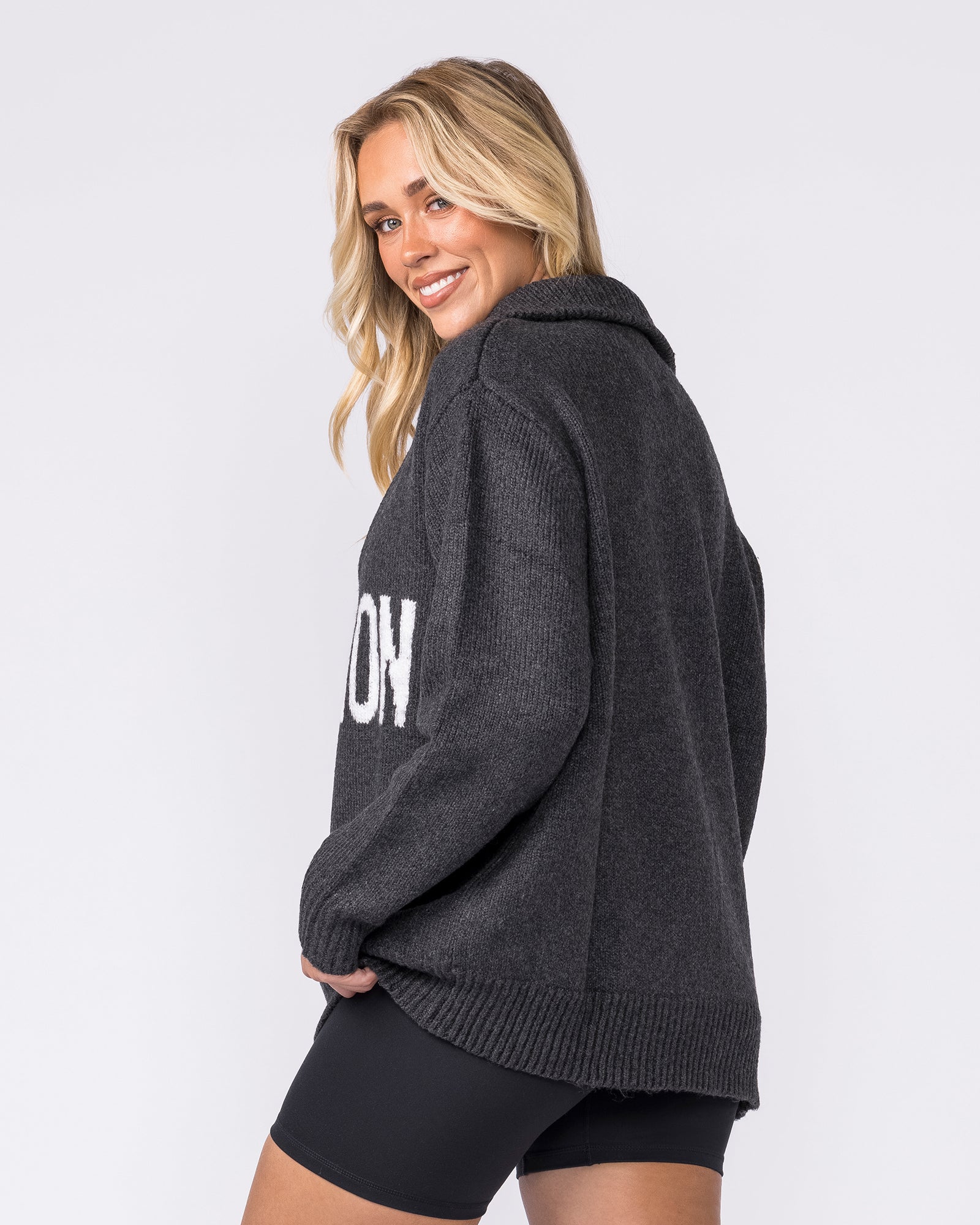 Heritage Oversized Knit - Black Marl - Image 3