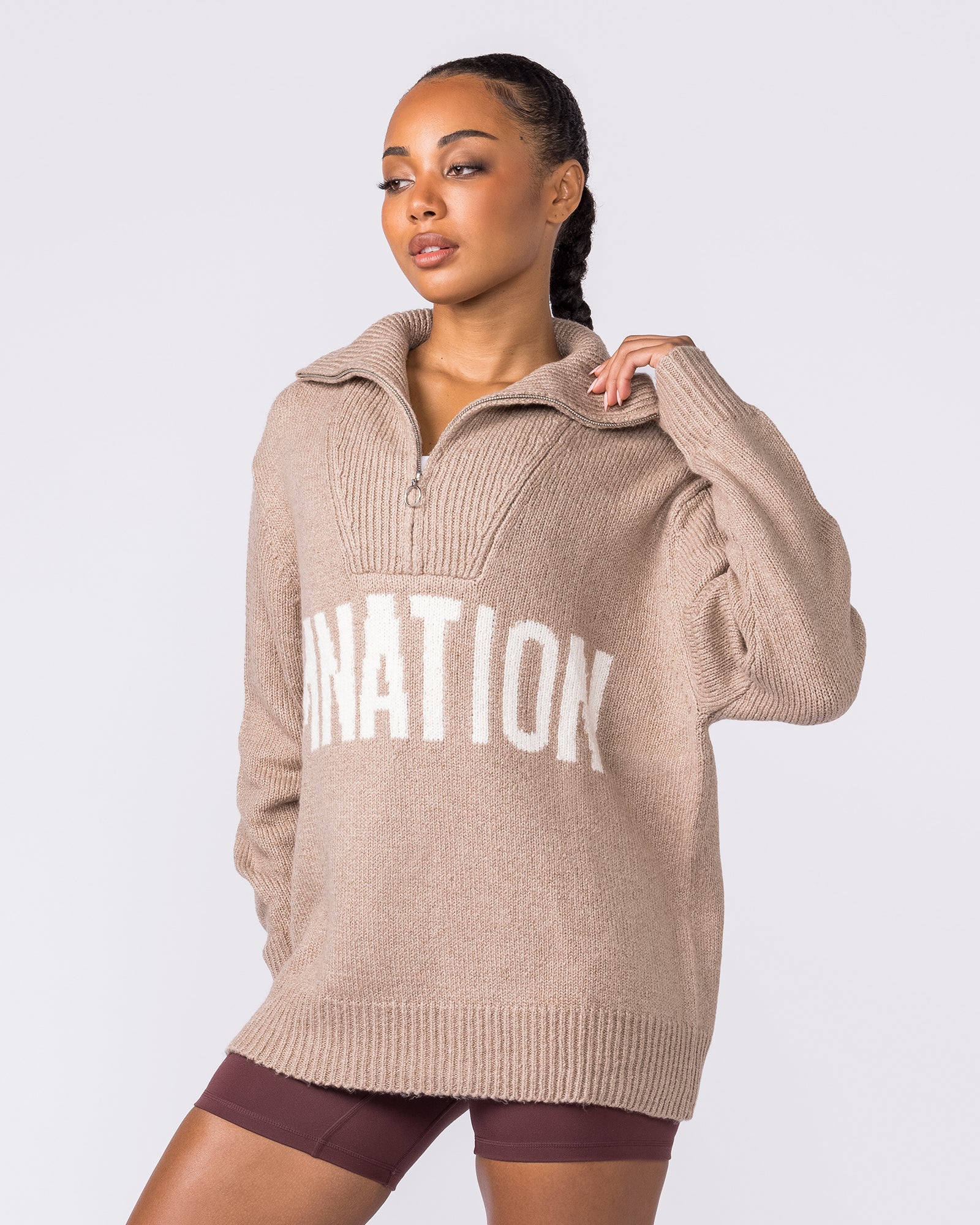 Heritage Oversized Knit - Fossil - Image 4
