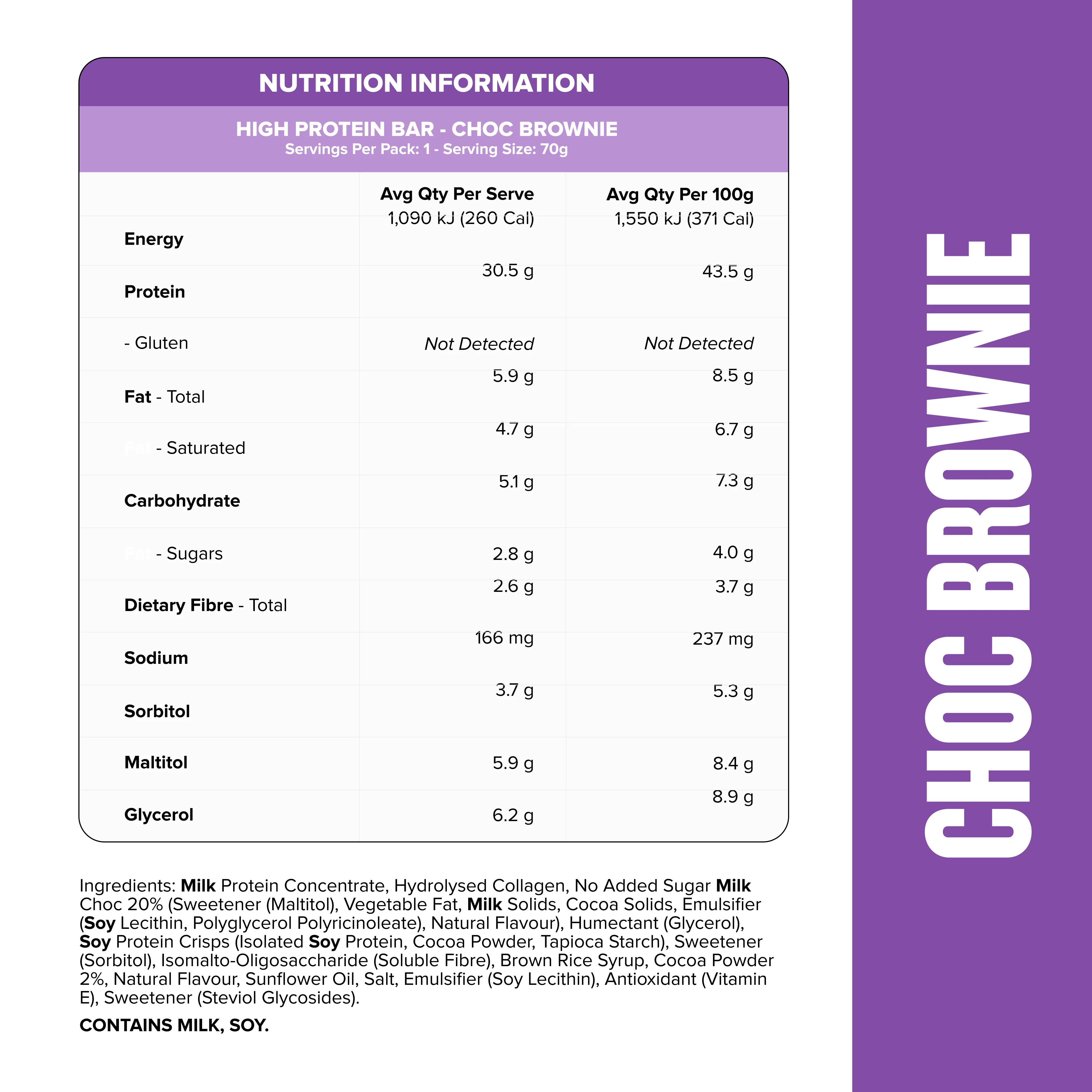 HIGH PROTEIN BAR - Choc Fudge Brownie - Box of 12 - Image 2