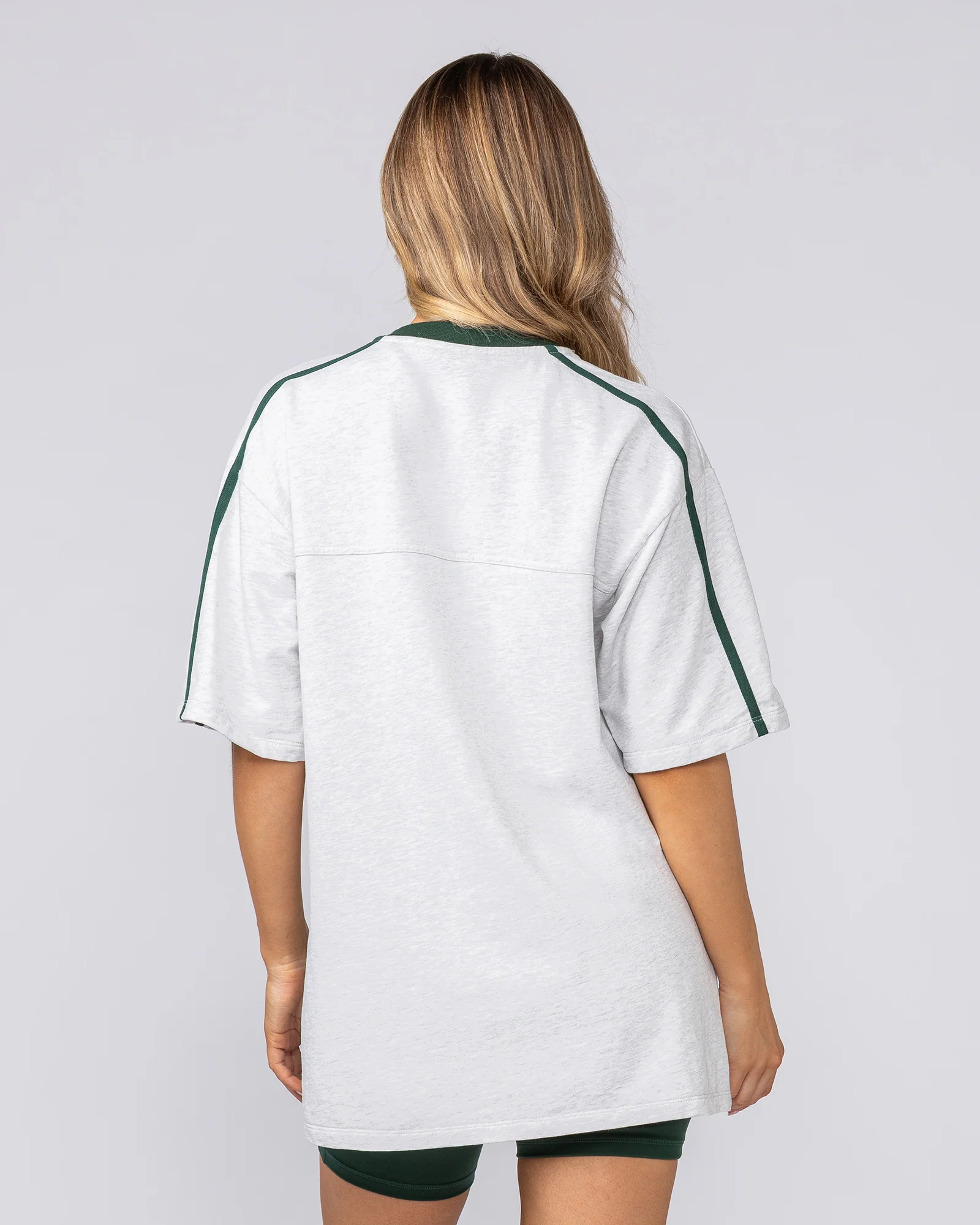 Homage Oversized Tee - Snow Grey Marl - Image 4