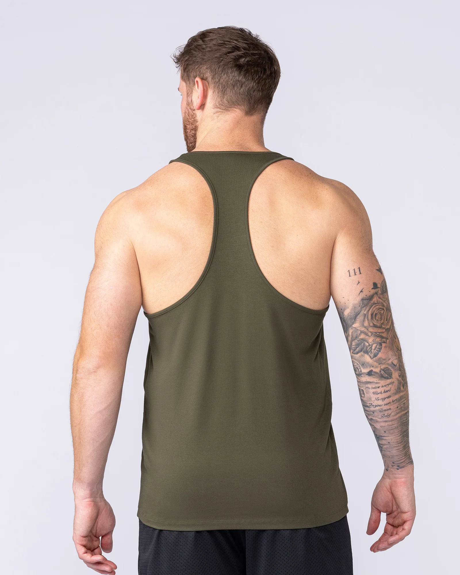 Infinite Y Back Singlet - Dark Khaki - Image 5
