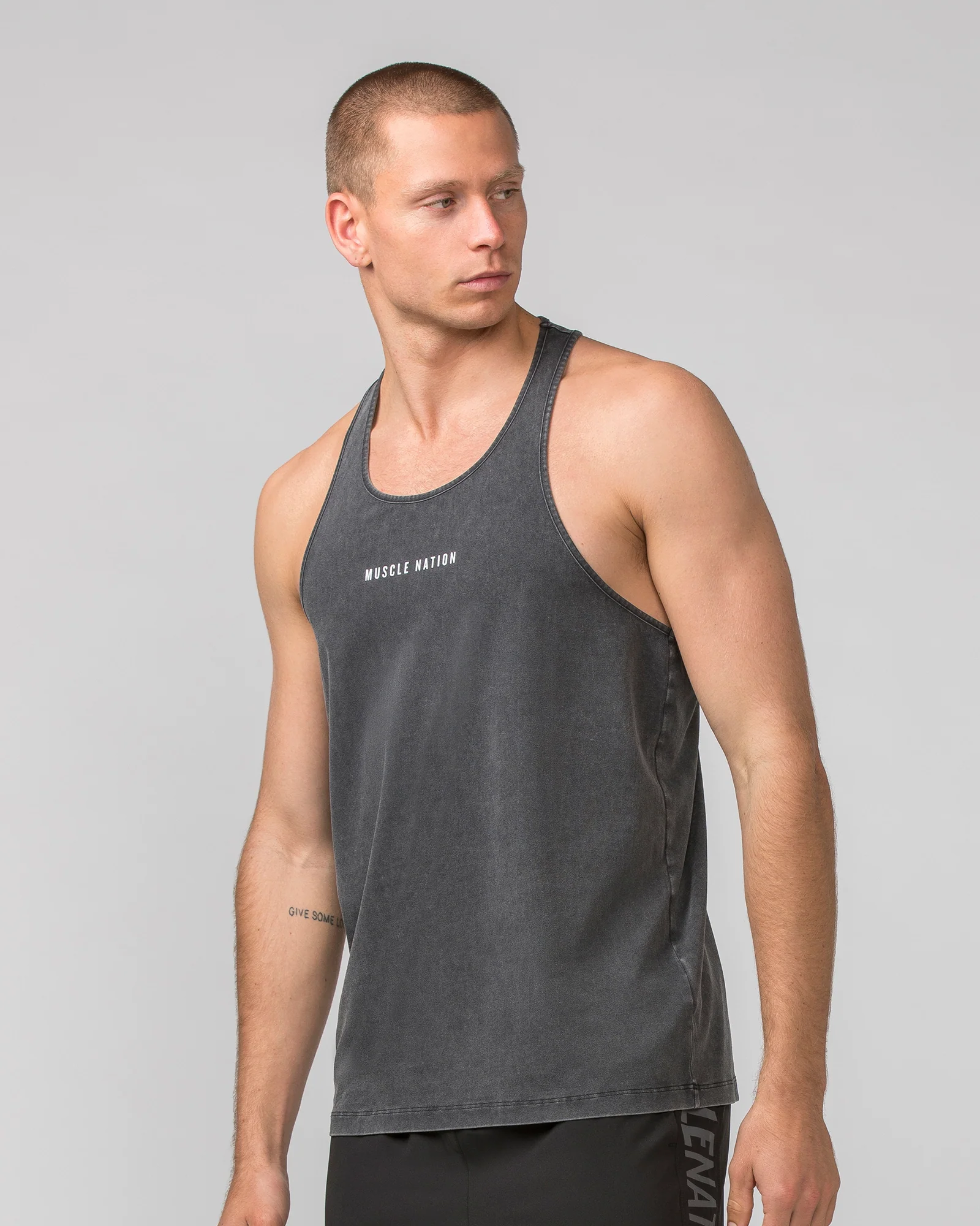 Infinite Y Back Singlet - Washed Black - Image 2