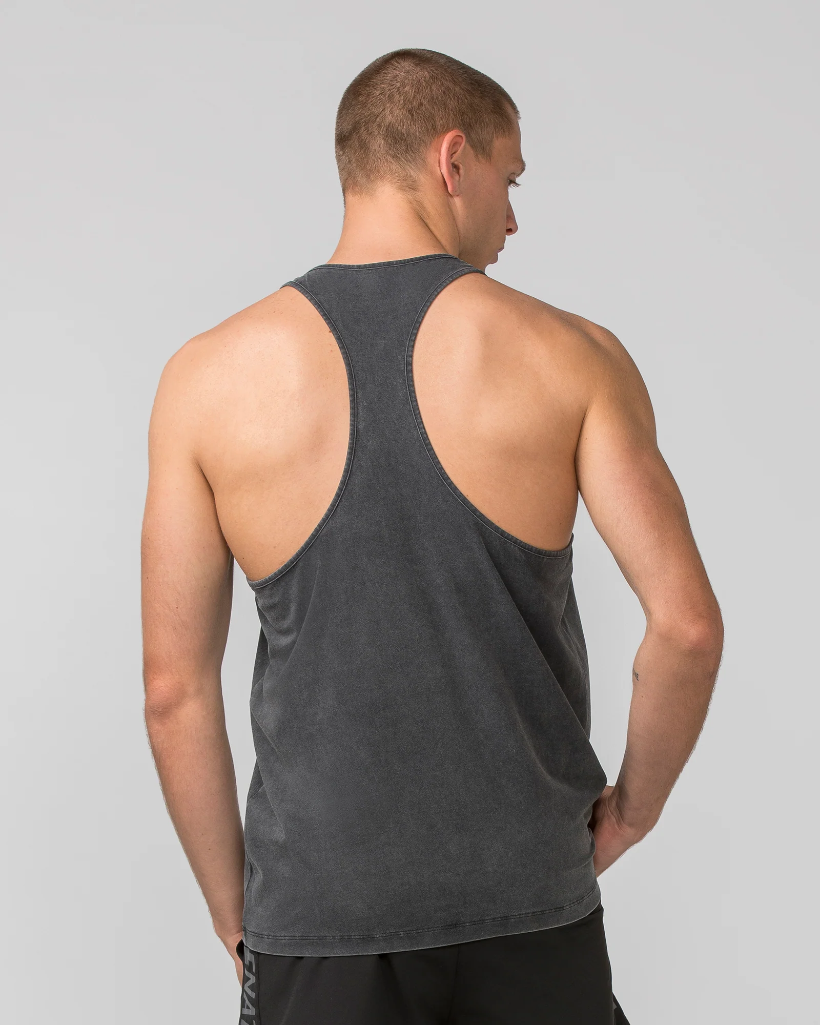 Infinite Y Back Singlet - Washed Black - Image 4