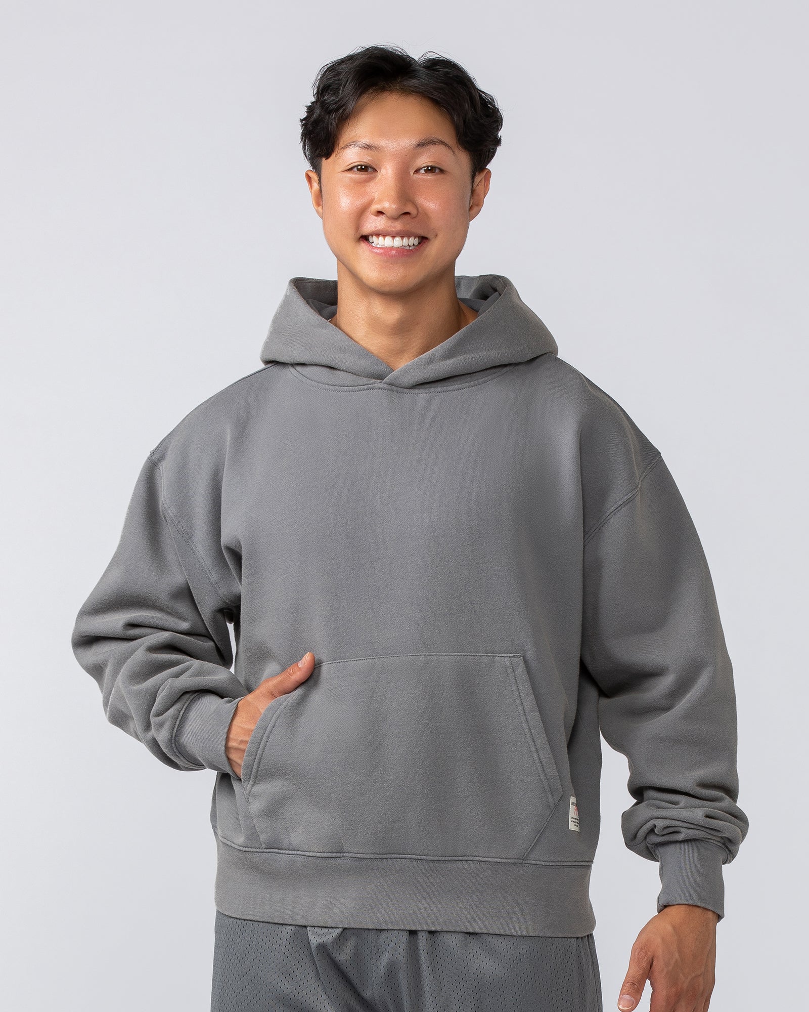 Lee Lem Cropped Hoodie - Washed Platinum Grey - Image 2