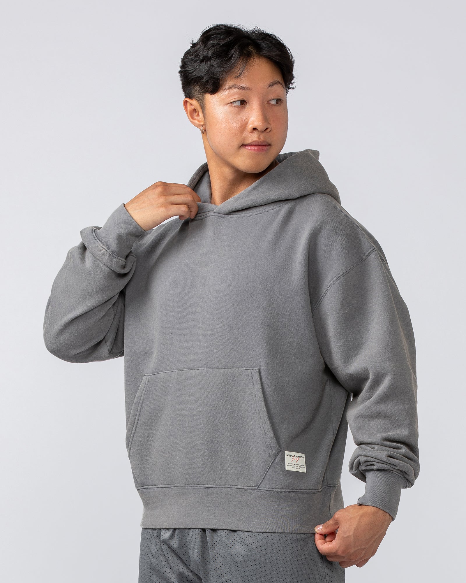Lee Lem Cropped Hoodie - Washed Platinum Grey - Image 4