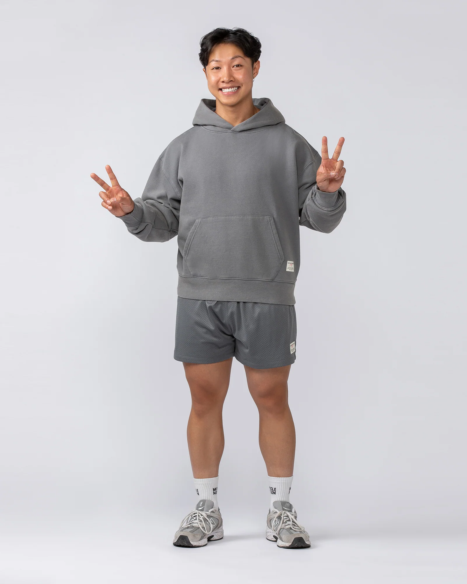 Lee Lem Cropped Hoodie - Washed Platinum Grey - Image 7