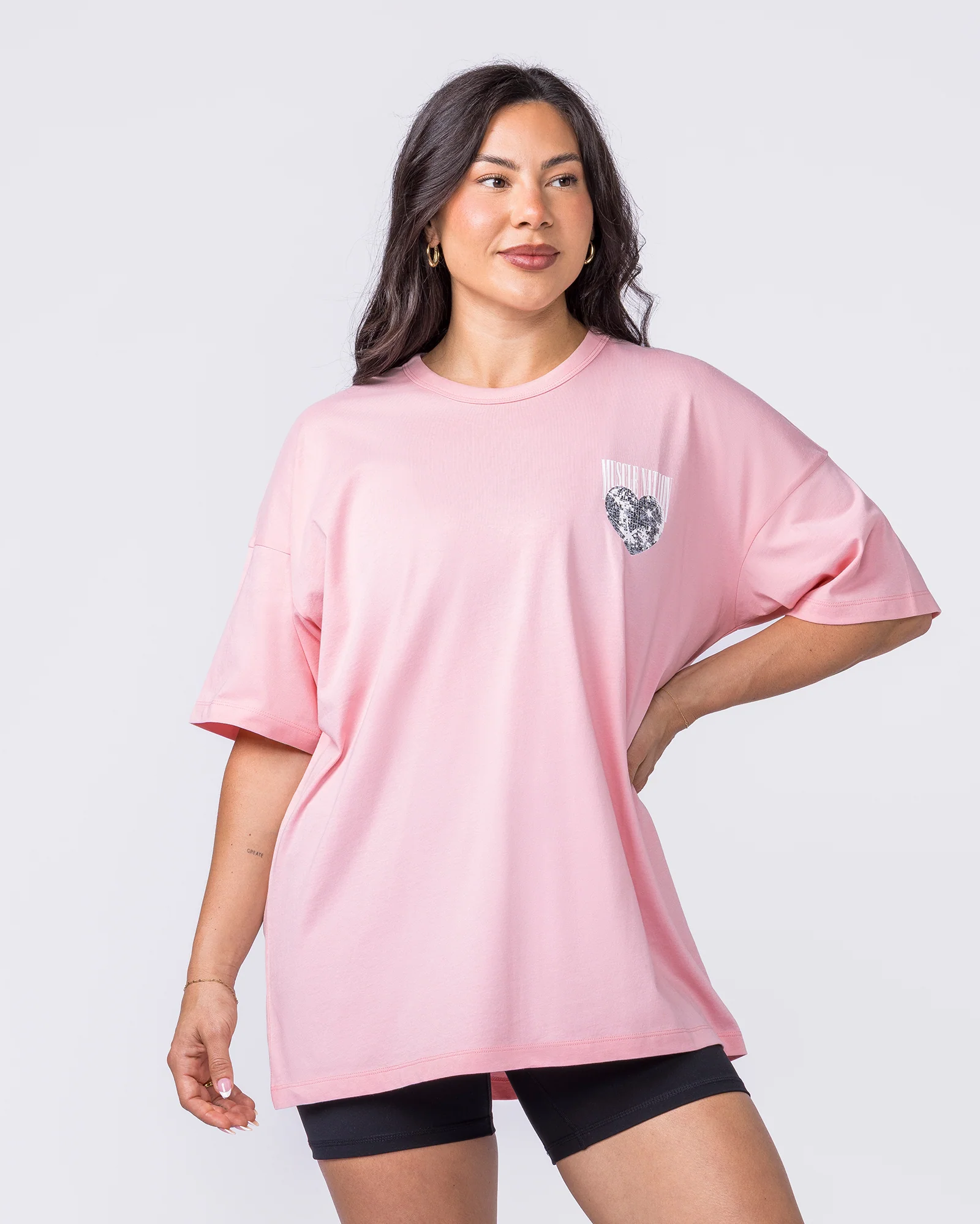 Less Panic More Disco Oversized Tee - Blush - Image 3