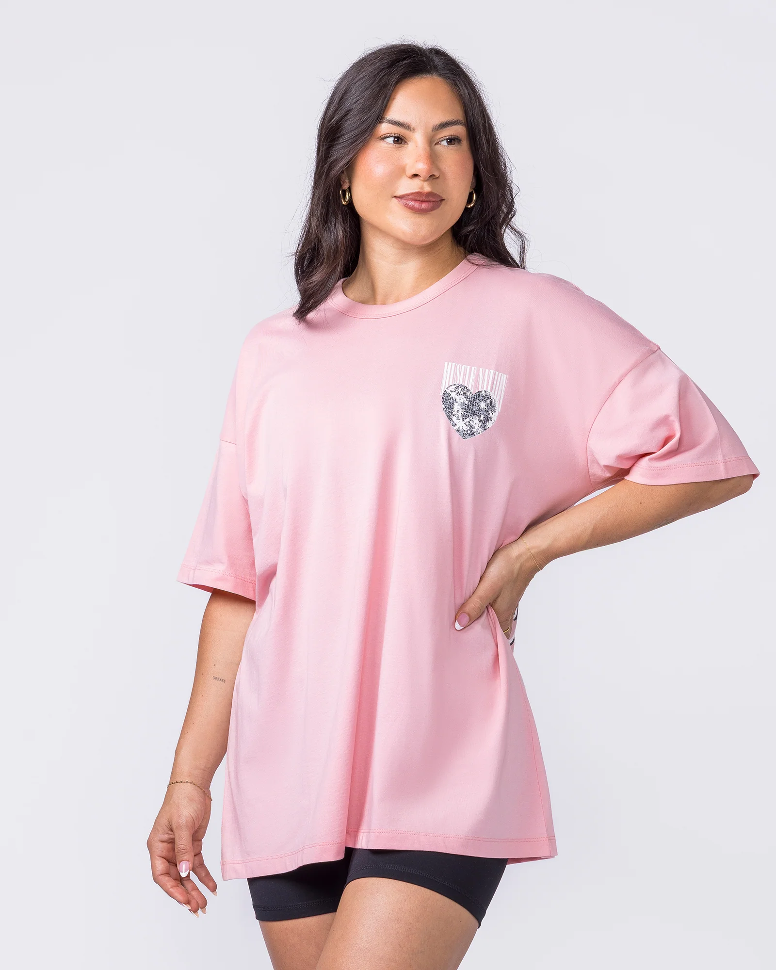 Less Panic More Disco Oversized Tee - Blush - Image 4