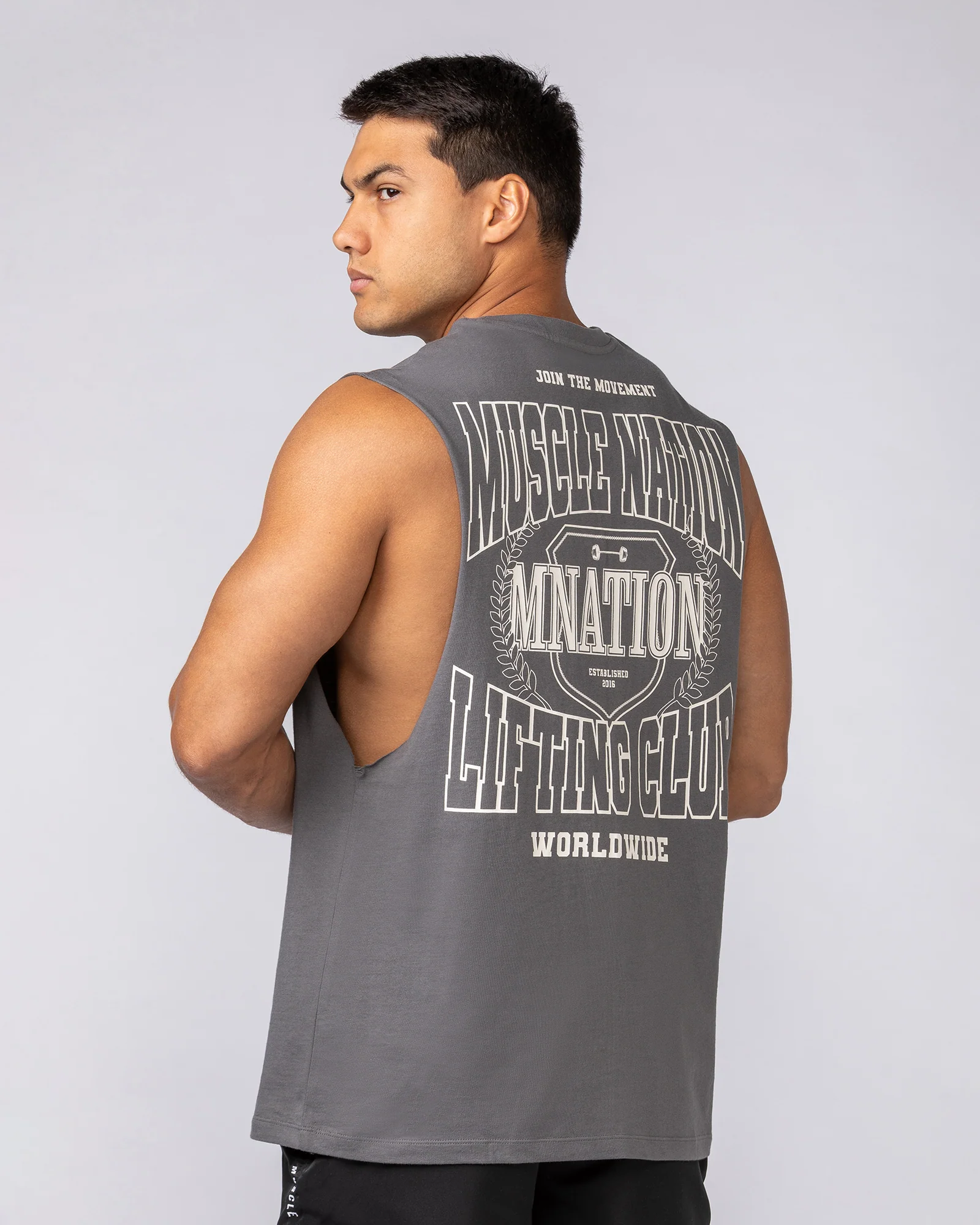 Lifting Club Drop Arm Tank - Gunmetal