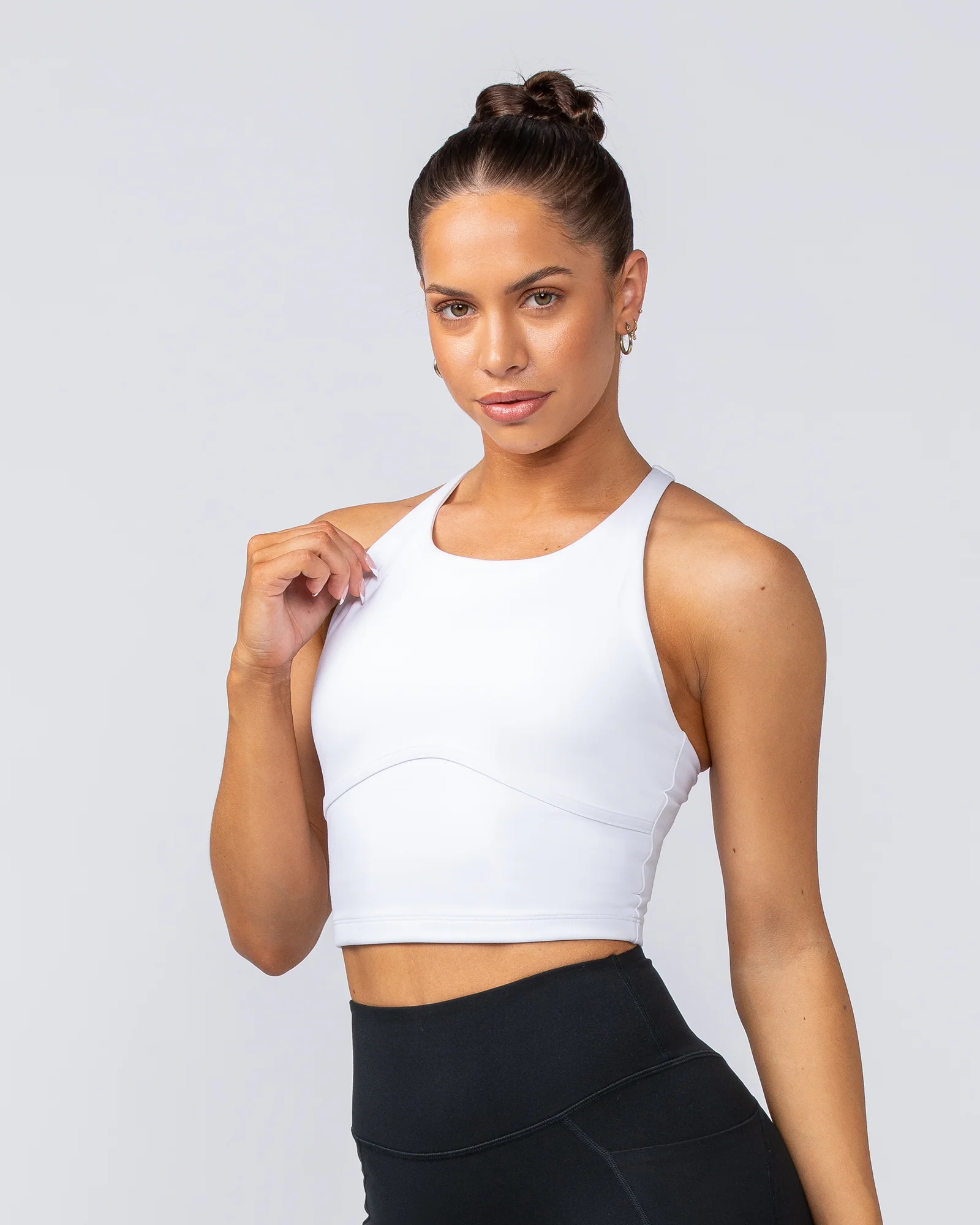 Limitless Cropped Active Tank - White - Image 3