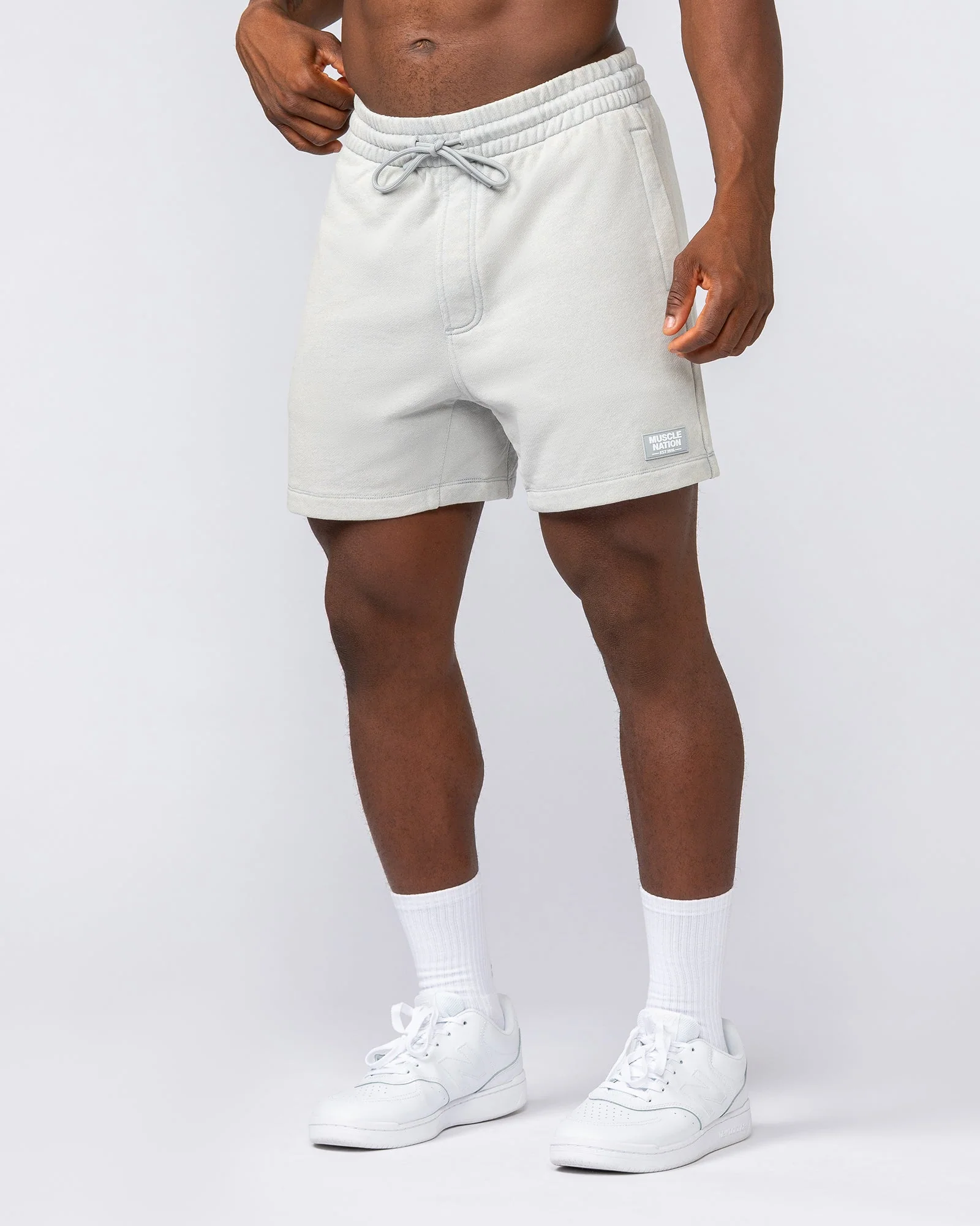 Loopback 5" Sweat Shorts - Washed Light Grey - Image 2
