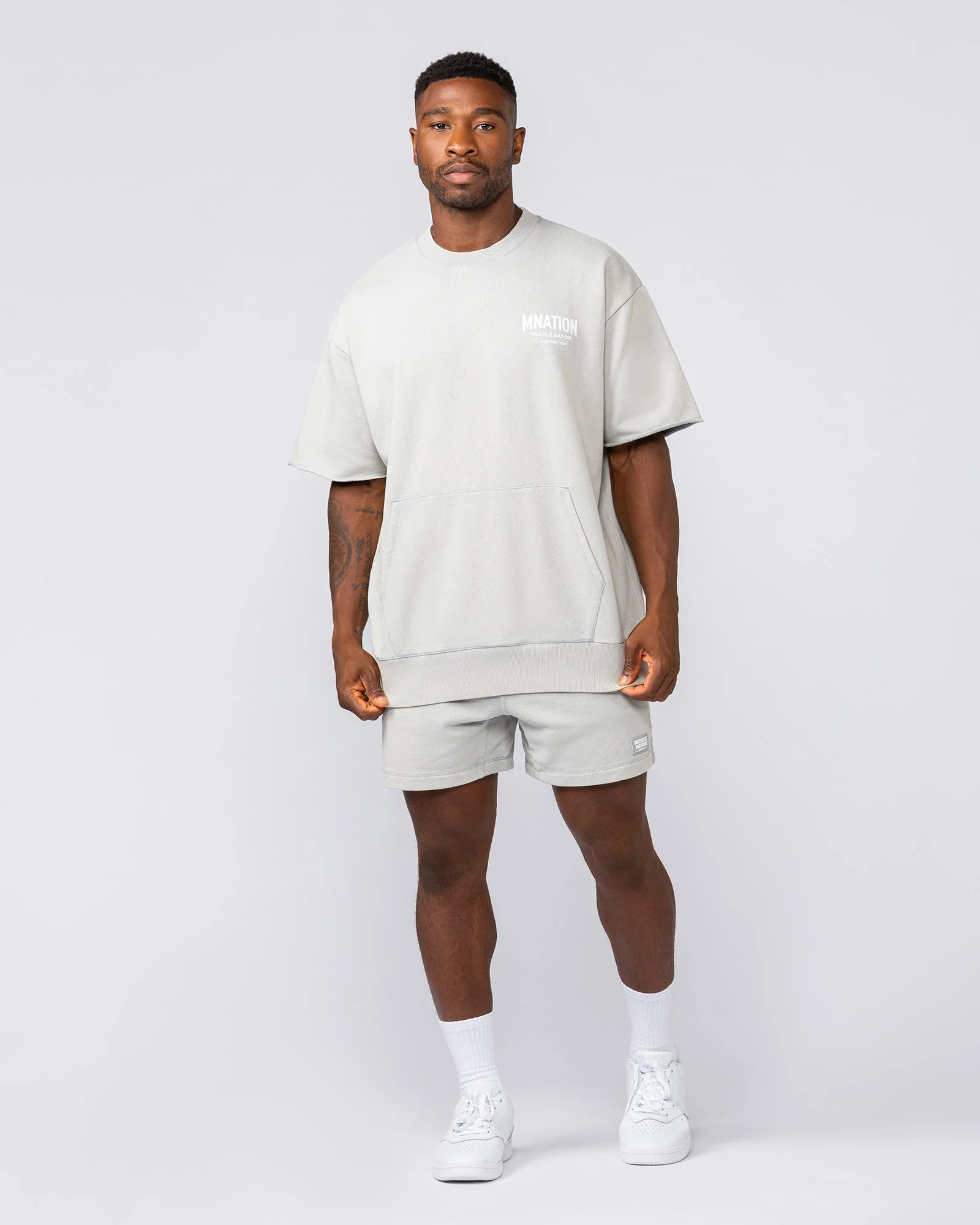 Loopback 5" Sweat Shorts - Washed Light Grey - Image 7