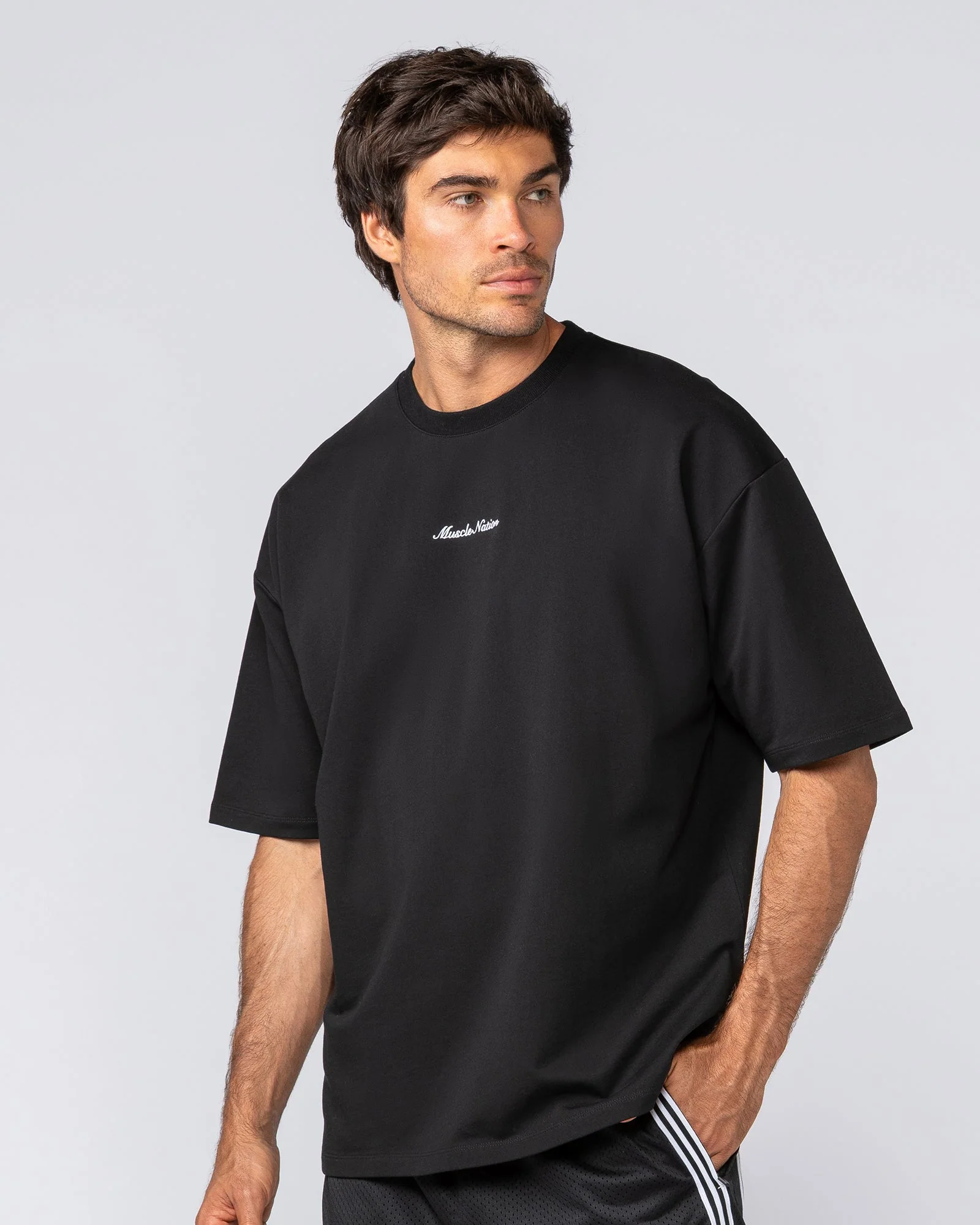 Loopback Oversized Tee - Black - Image 4