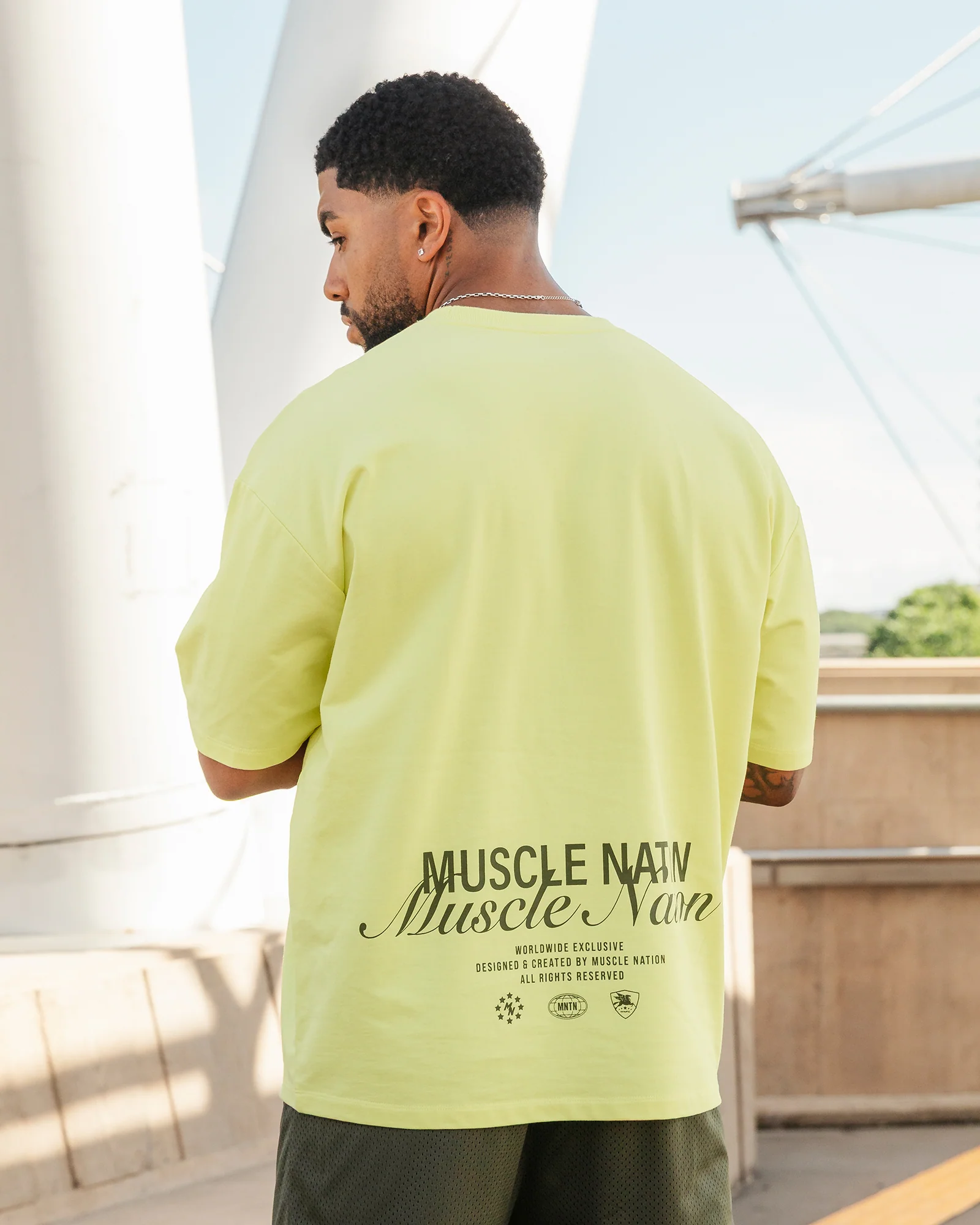 Loopback Oversized Tee - Pale Limeade