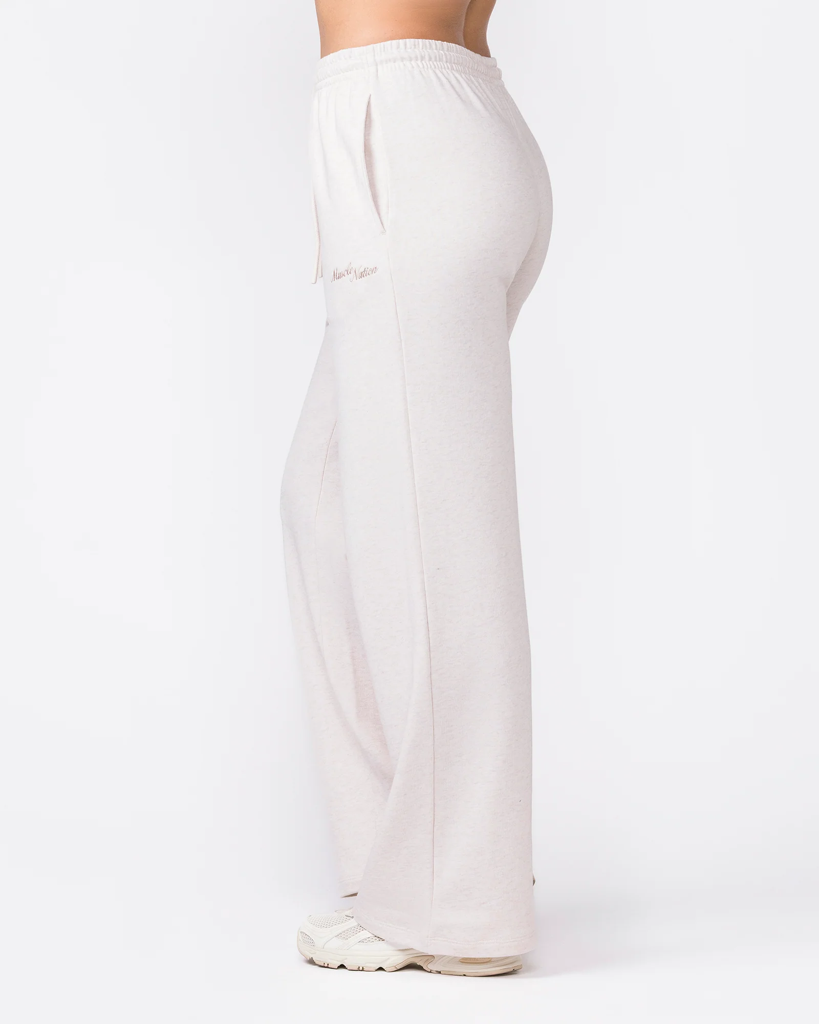 Loopback Straight Leg Trackies - Dew Marl - Image 6