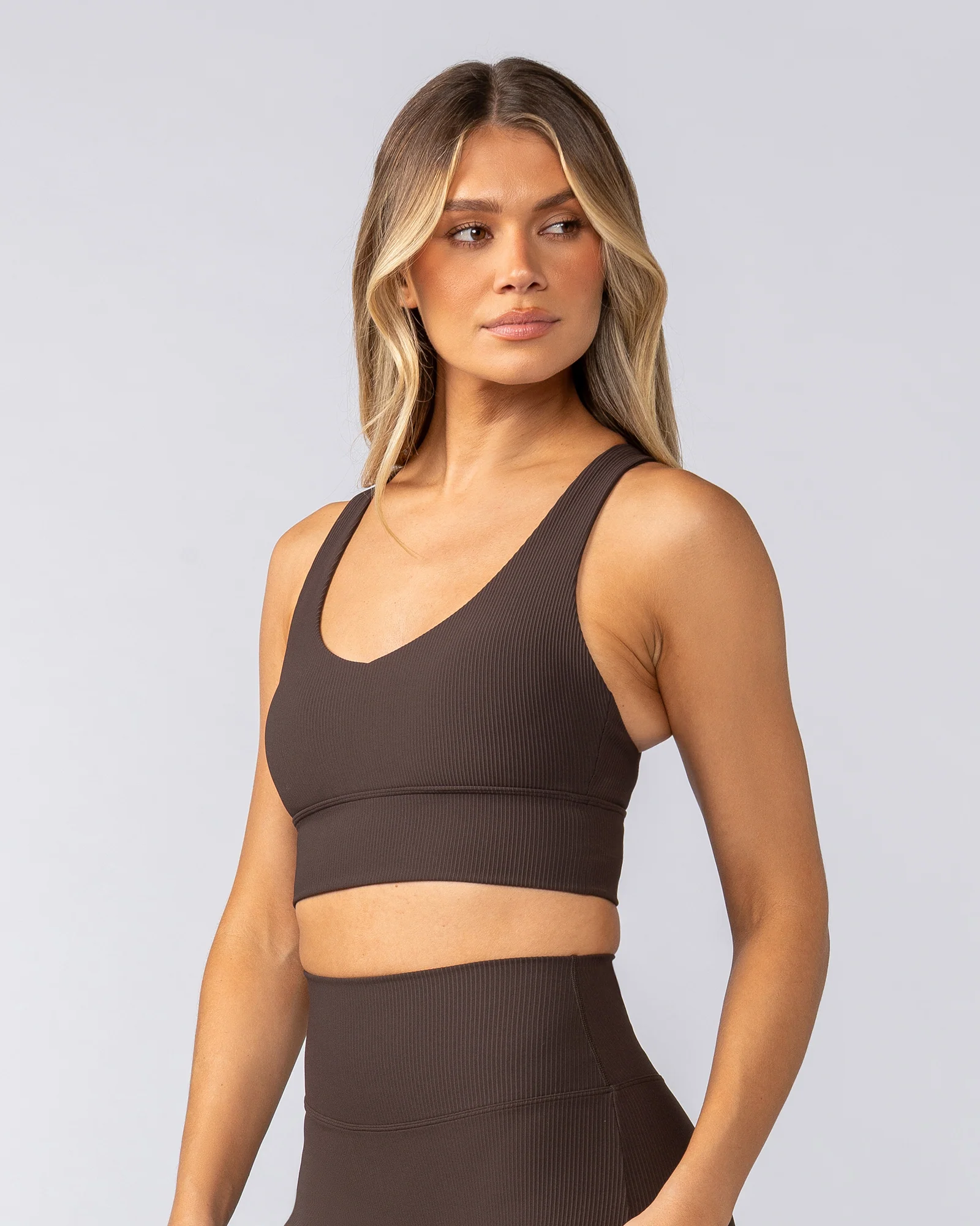 Lover Longline Rib Bra - Cocoa - Image 2