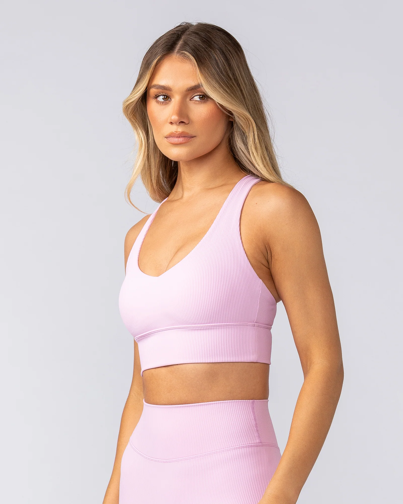 Lover Longline Rib Bra - Fairy Floss - Image 2