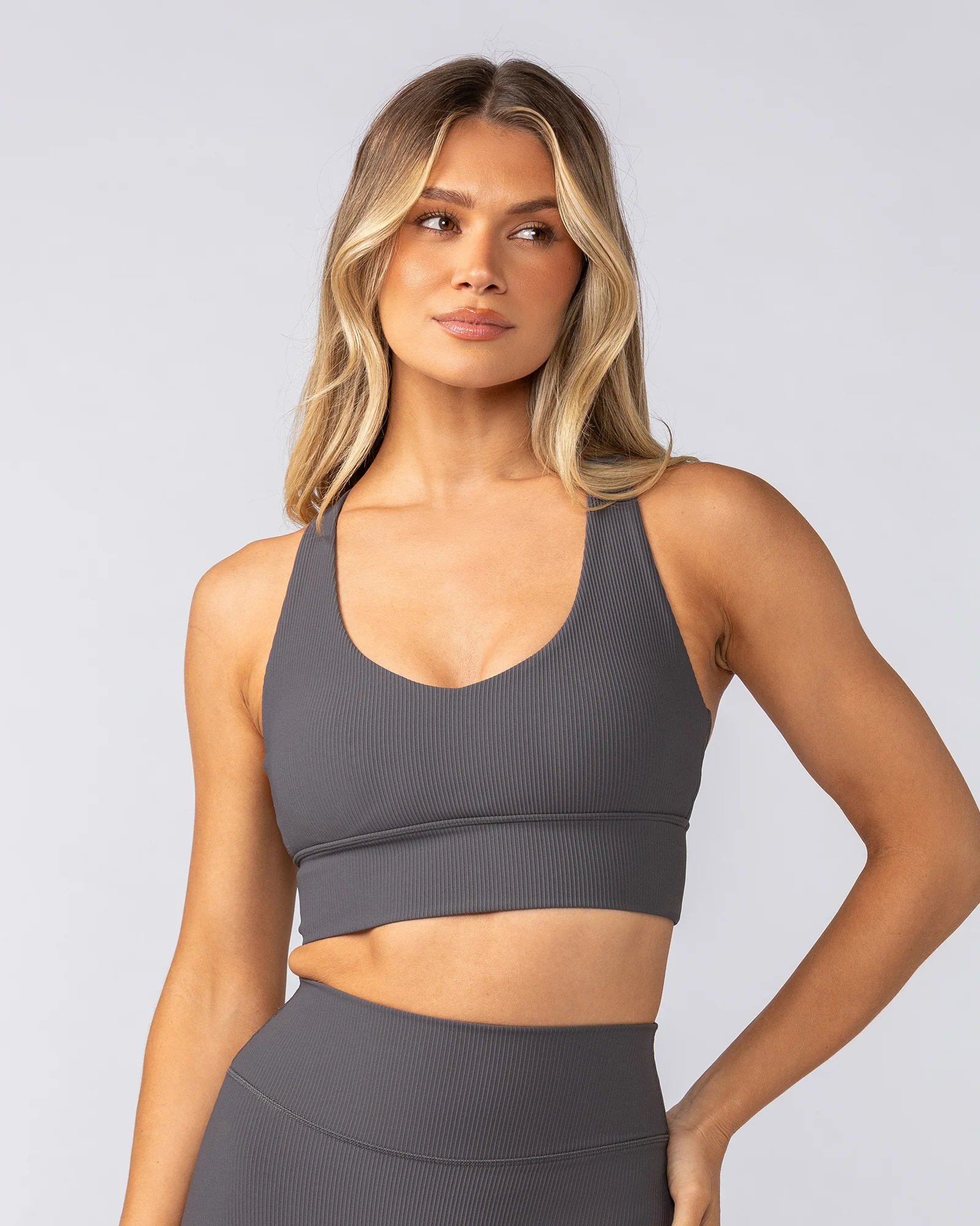 Lover Longline Rib Bra - Phantom - Image 2