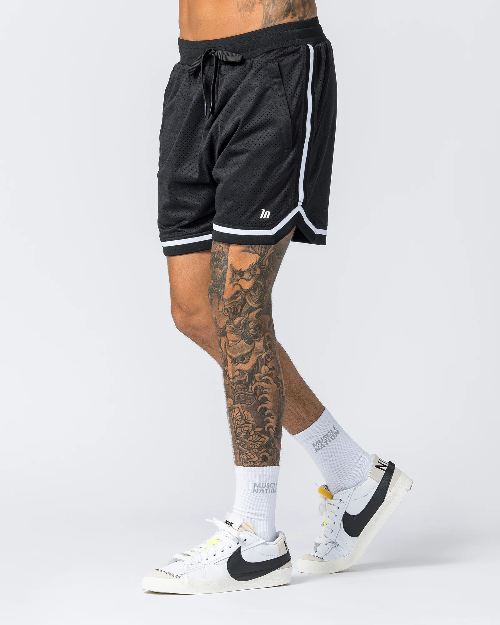 Mens 5" Basketball Shorts - Black - Image 3