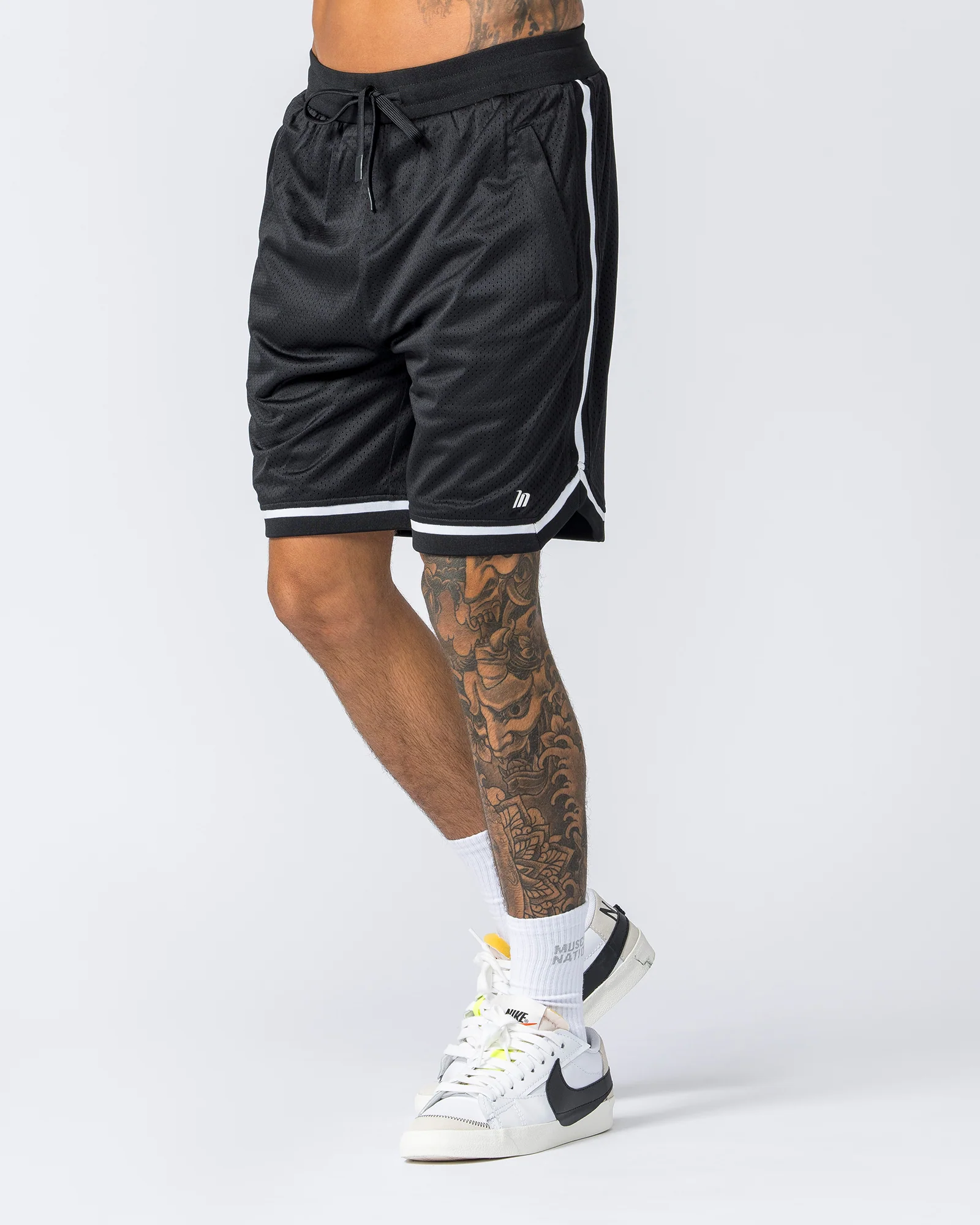 Mens 8" Basketball Shorts - Black - Image 3