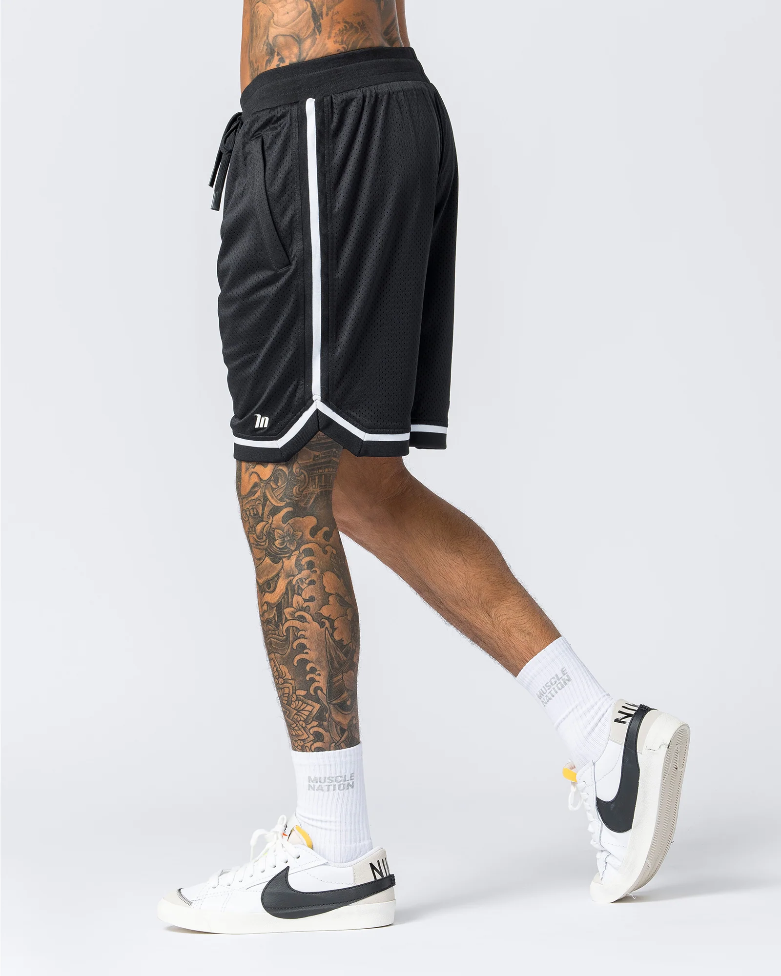 Mens 8" Basketball Shorts - Black - Image 4