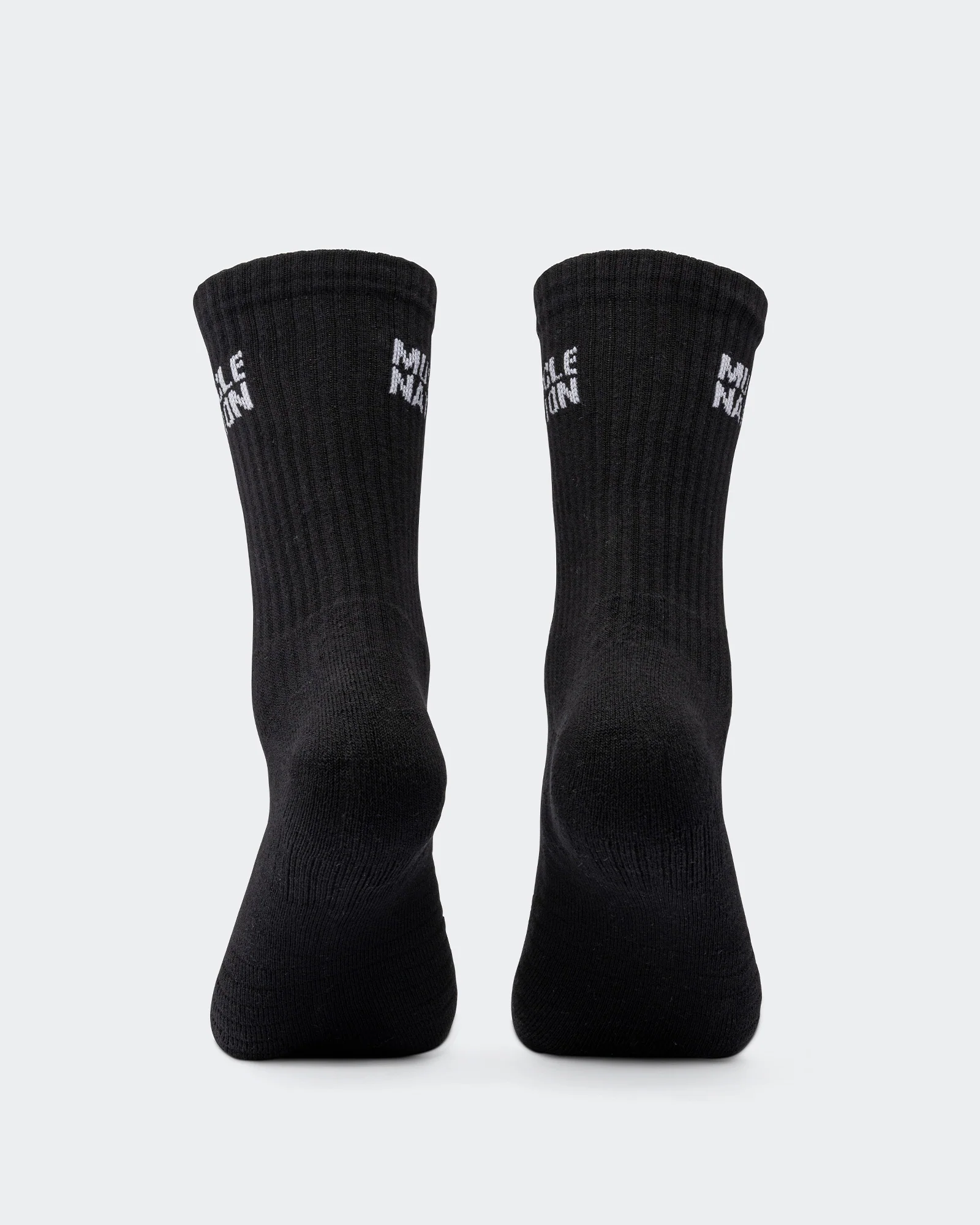 Mens Essential Crew Socks (2x Pack) - Black - Image 2