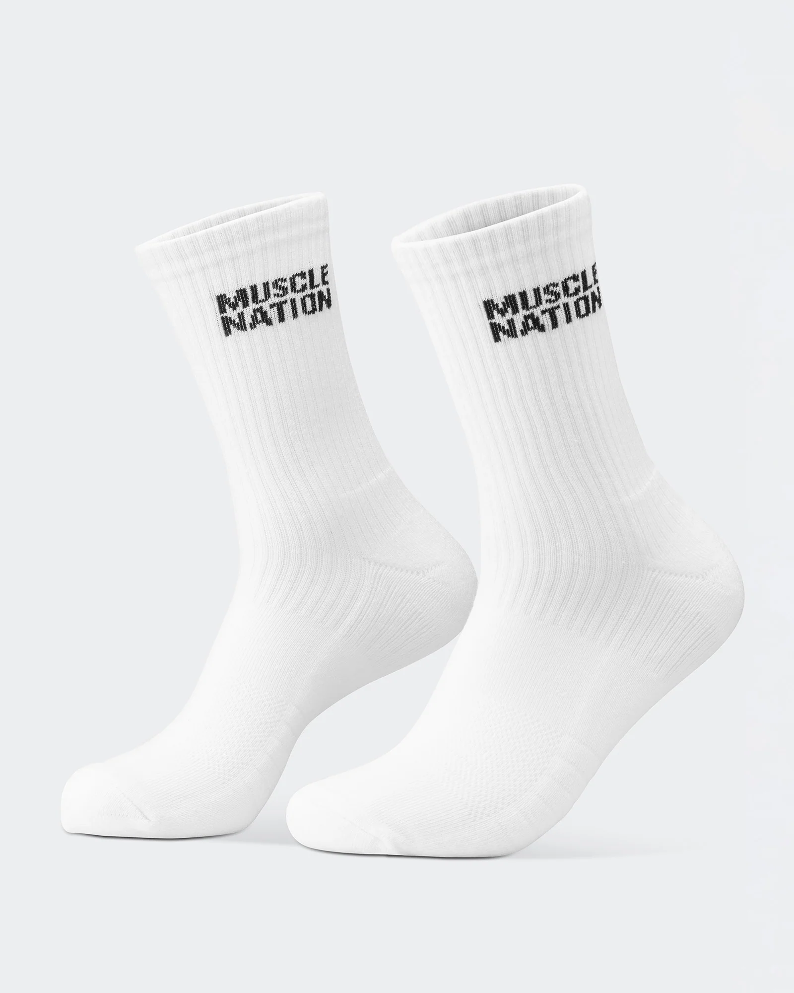 Mens Essential Crew Socks (2x Pack) - White - Image 5