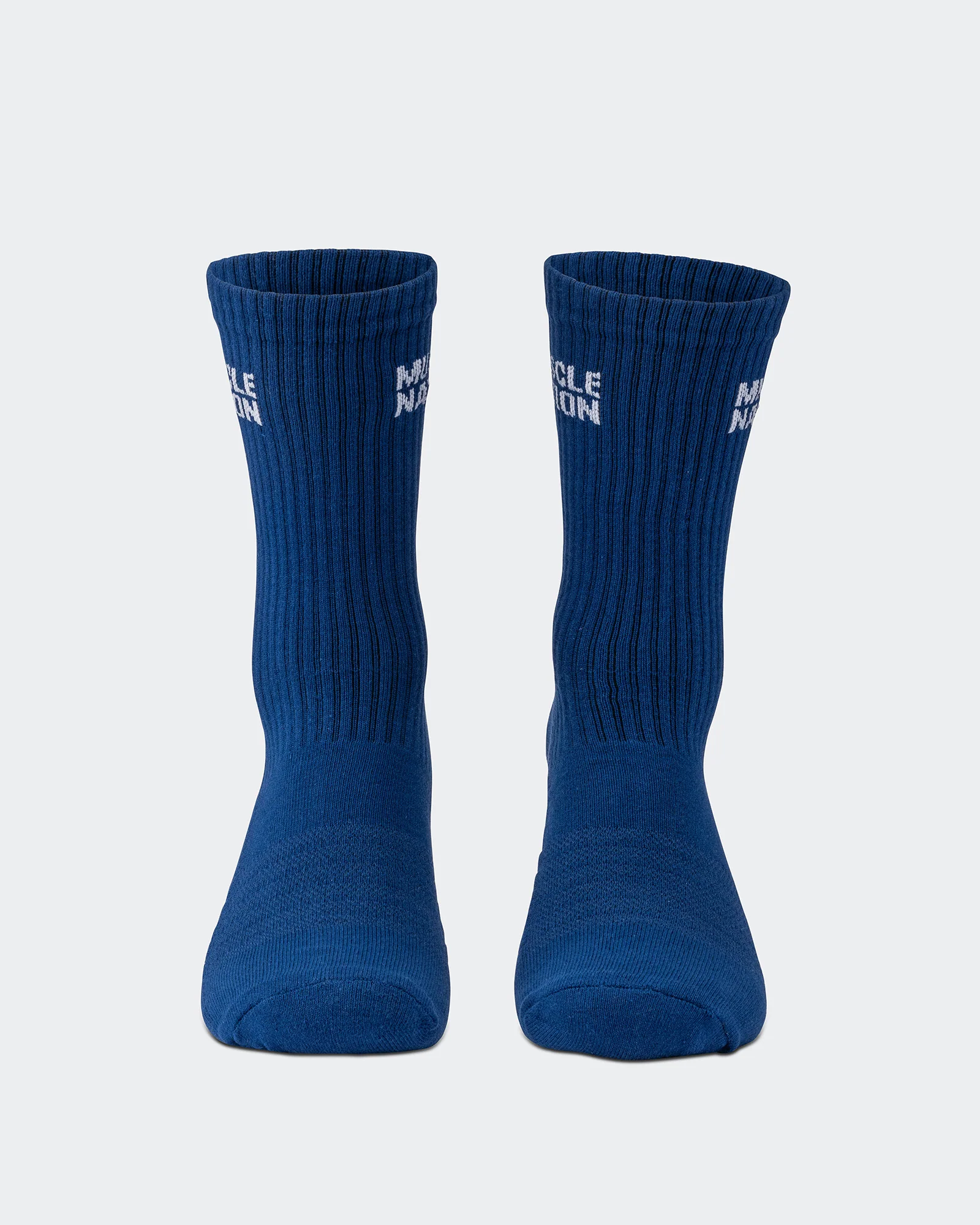 Mens Essential Crew Socks (3x Pack) - Navy / Hawaiian Blue / Off White - Image 11