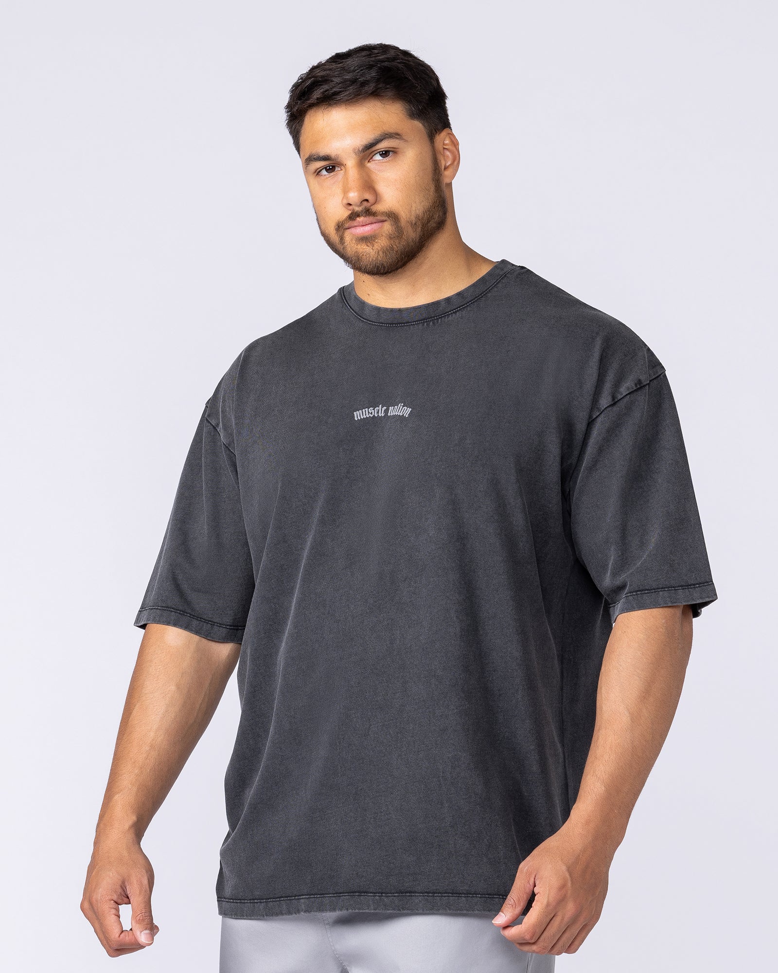 Lifting Club Oversized Vintage Tee - Washed Black - Image 4