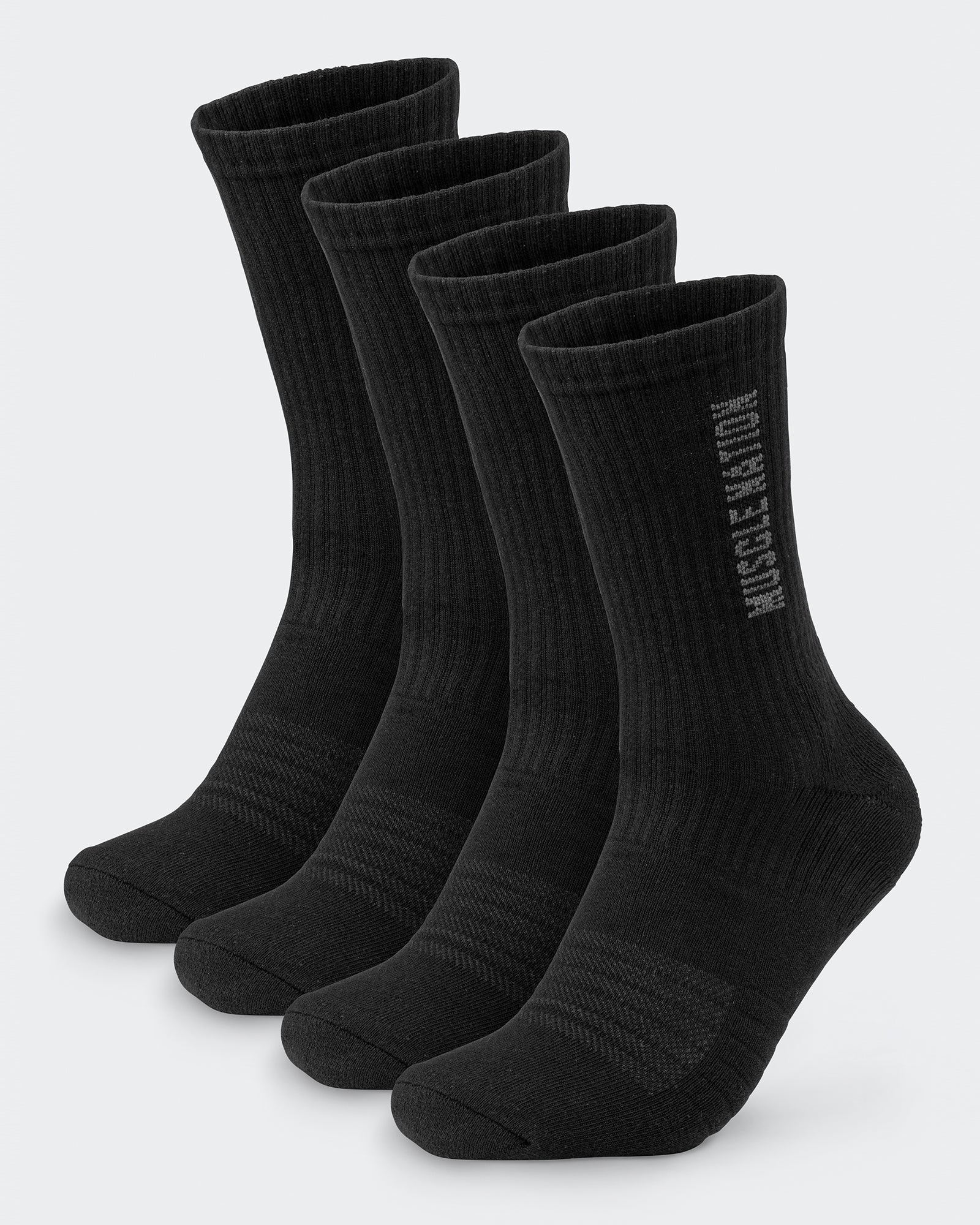Mens Linear Crew Sock (2x Pack) - Black