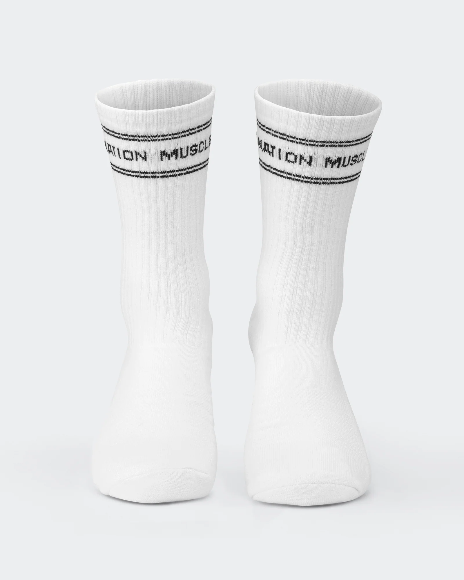 Mens Stripe Crew Sock (2x Pack) - White - Image 3