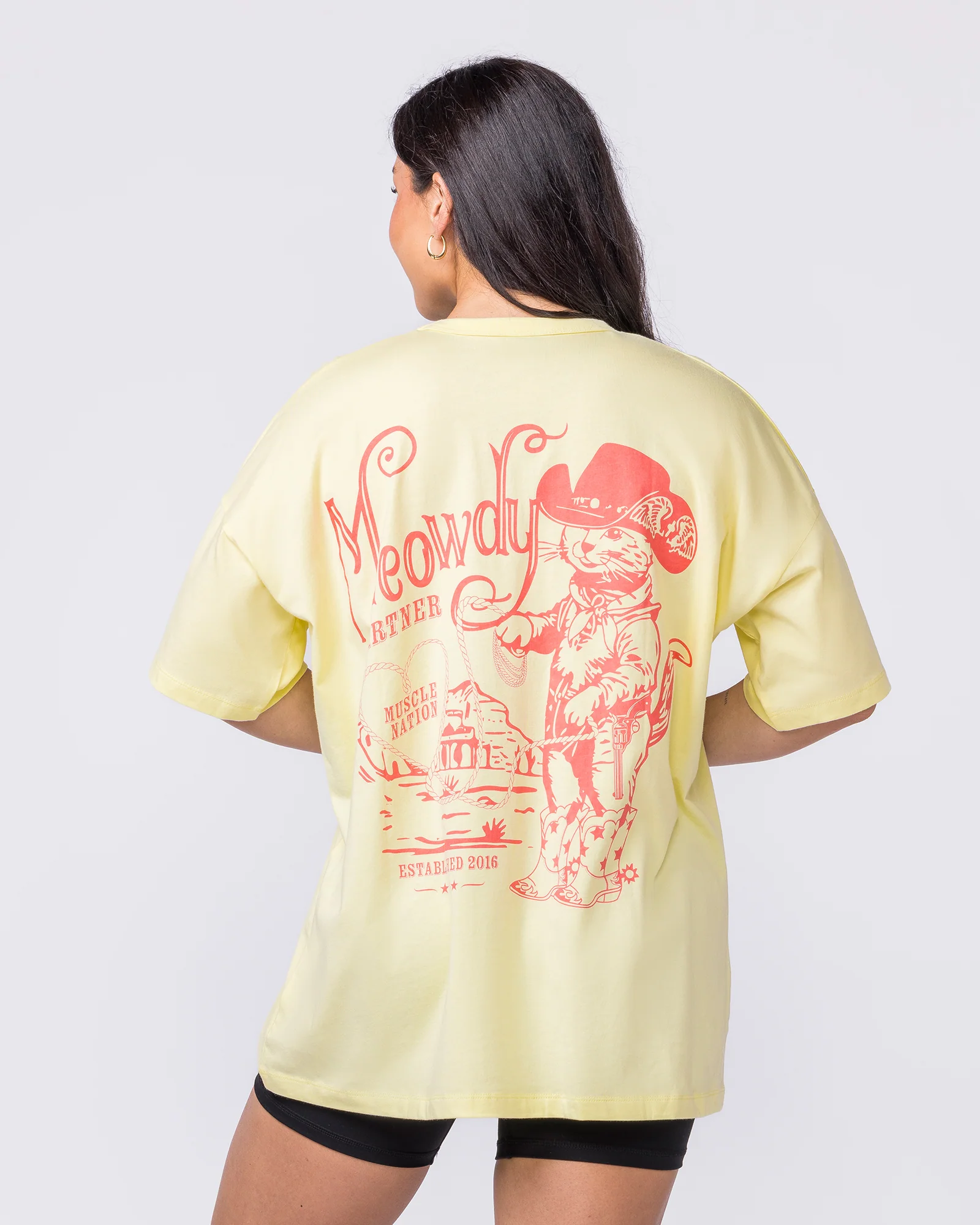 Meowdy Partner Oversized Tee - Limoncello - Image 4