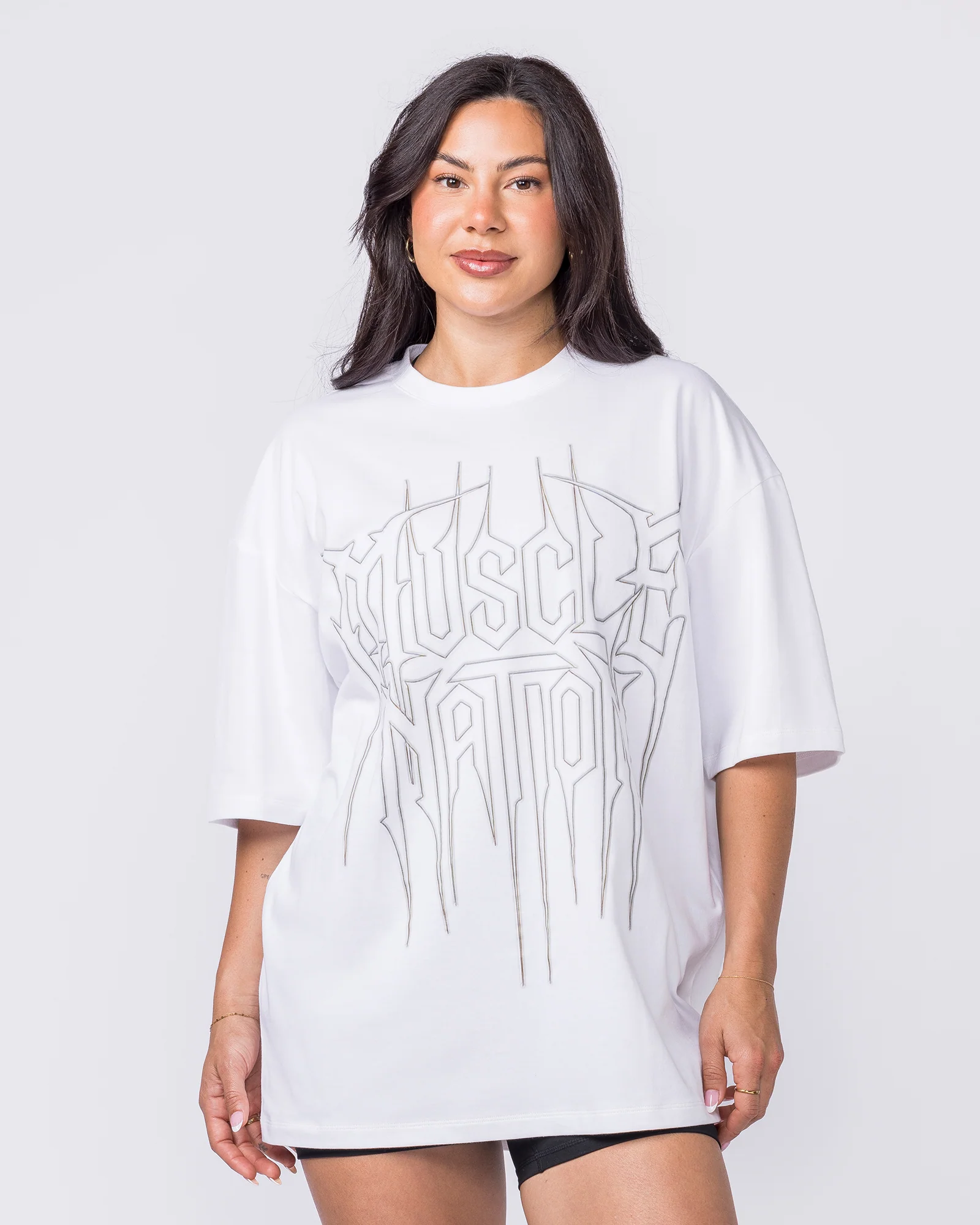 Metalcore Oversized Tee - White - Image 8
