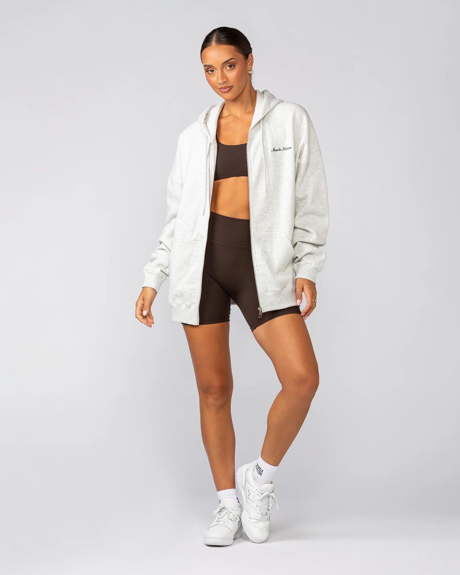 MN Classic Zip Through - Snow Grey Marl - Image 9
