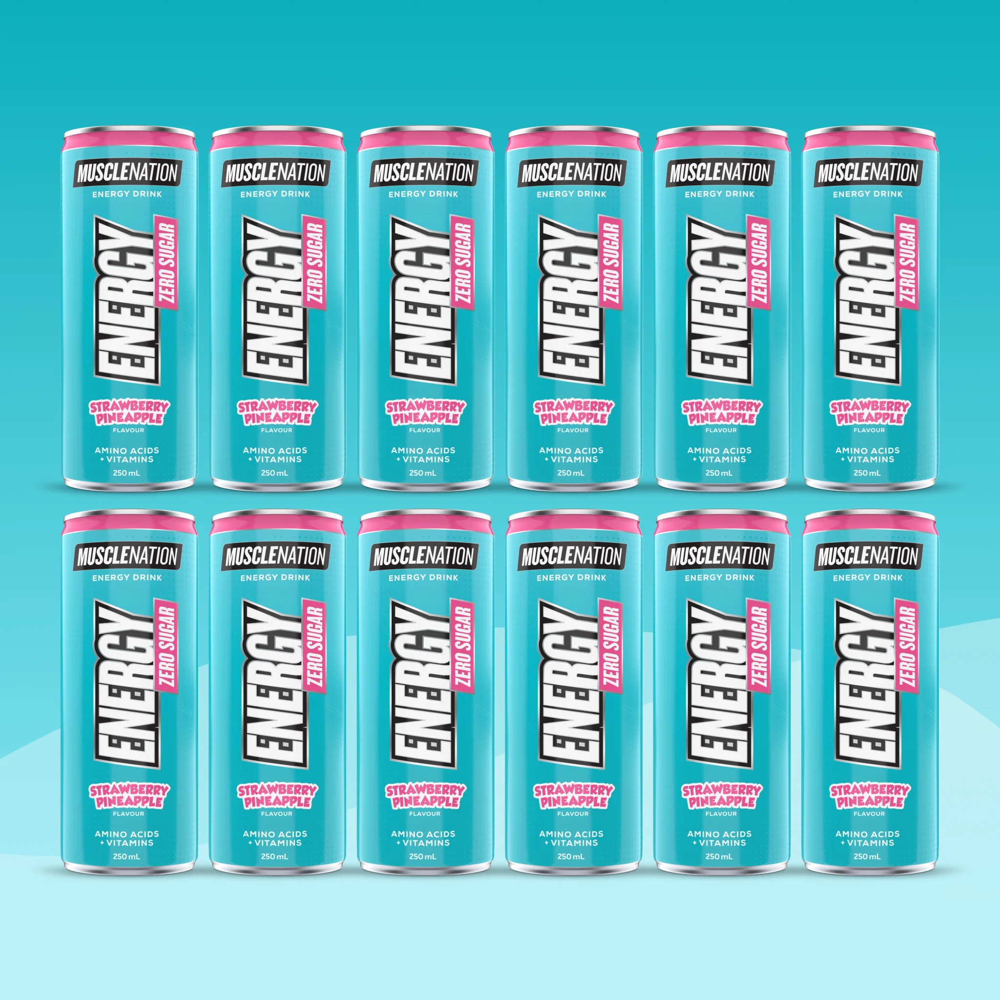 MN ENERGY DRINK Zero Sugar - Strawberry Pineapple 250ml (12 Pack)