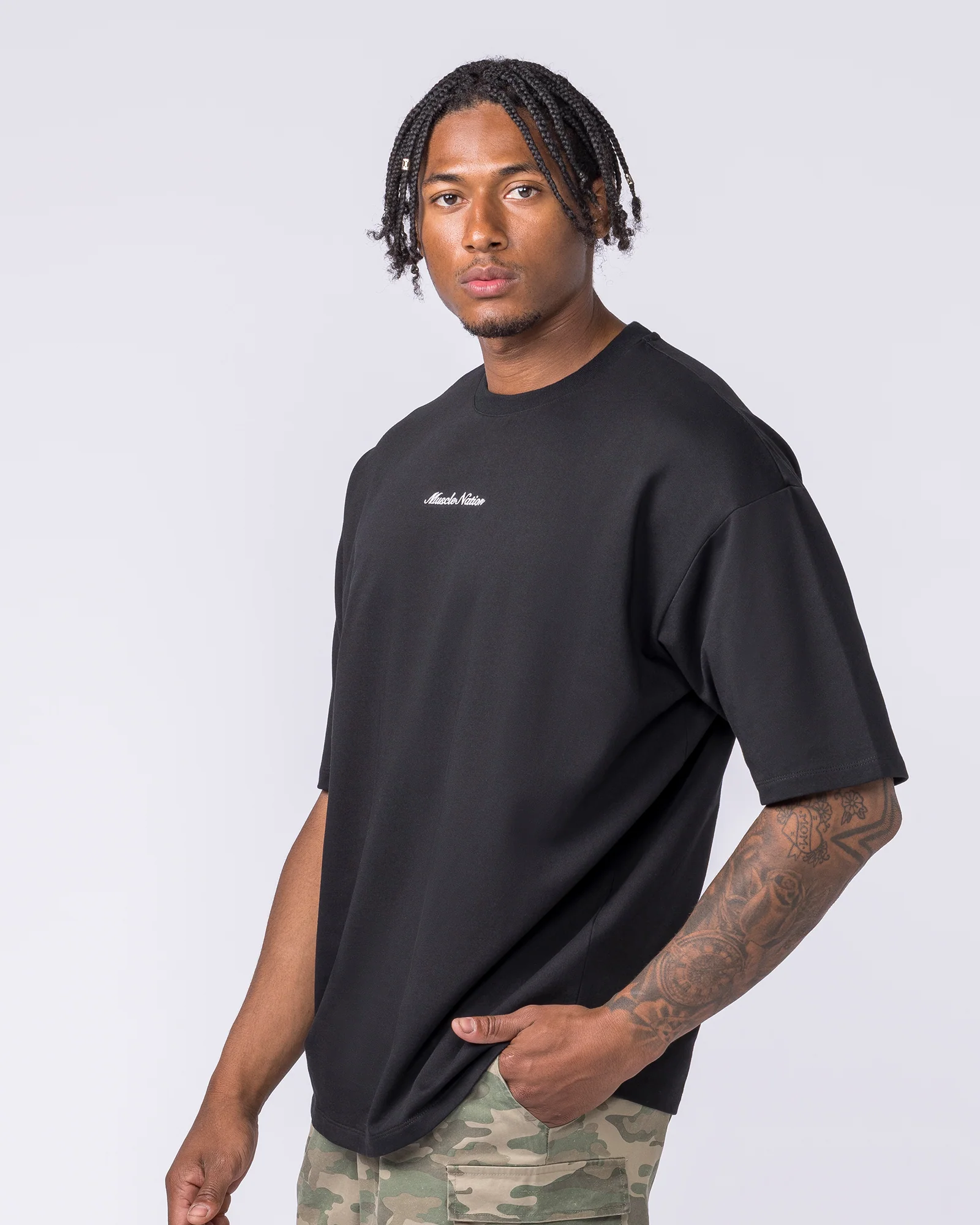 MN Loopback Oversized Tee - Black - Image 3