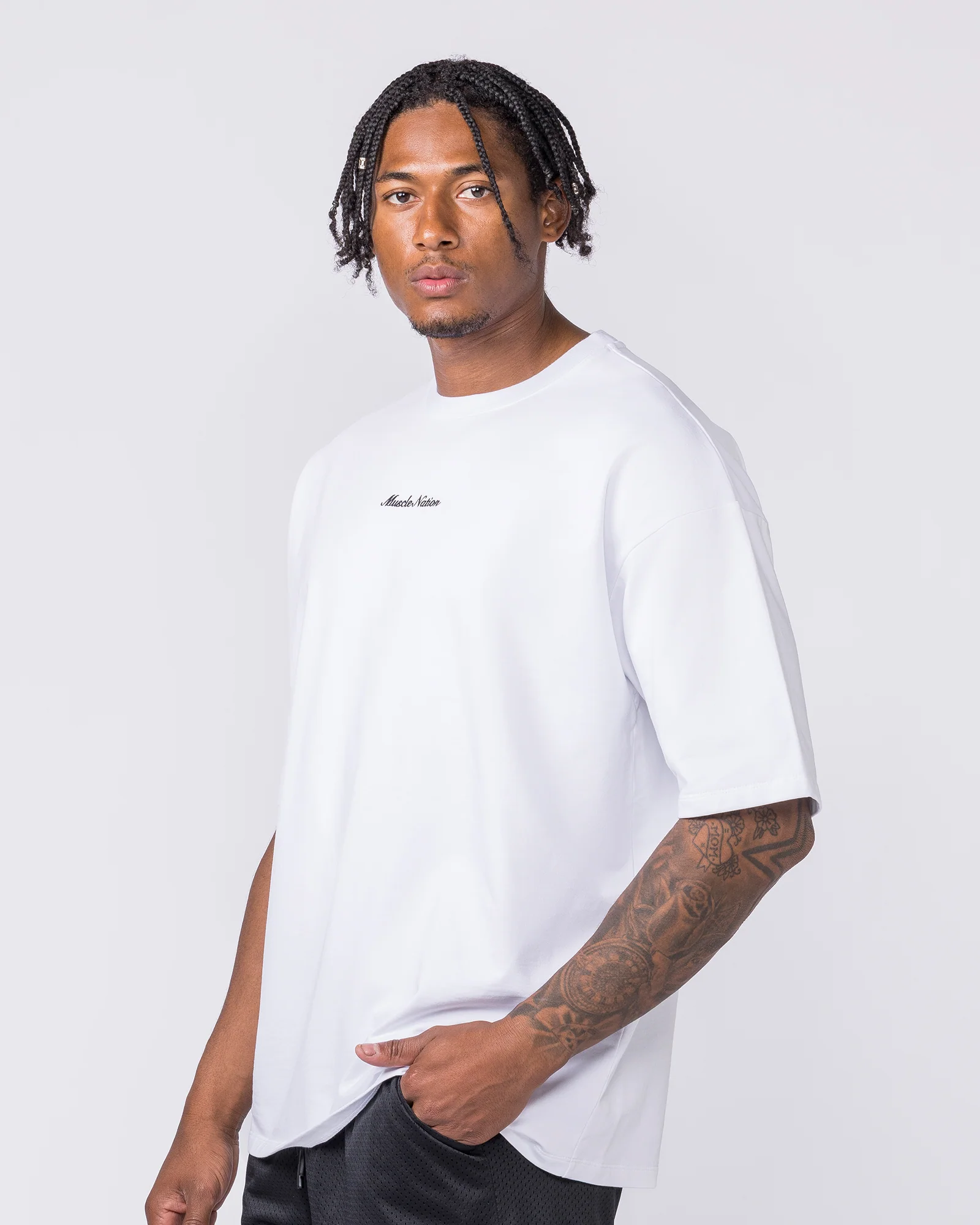 MN Loopback Oversized Tee - White - Image 4