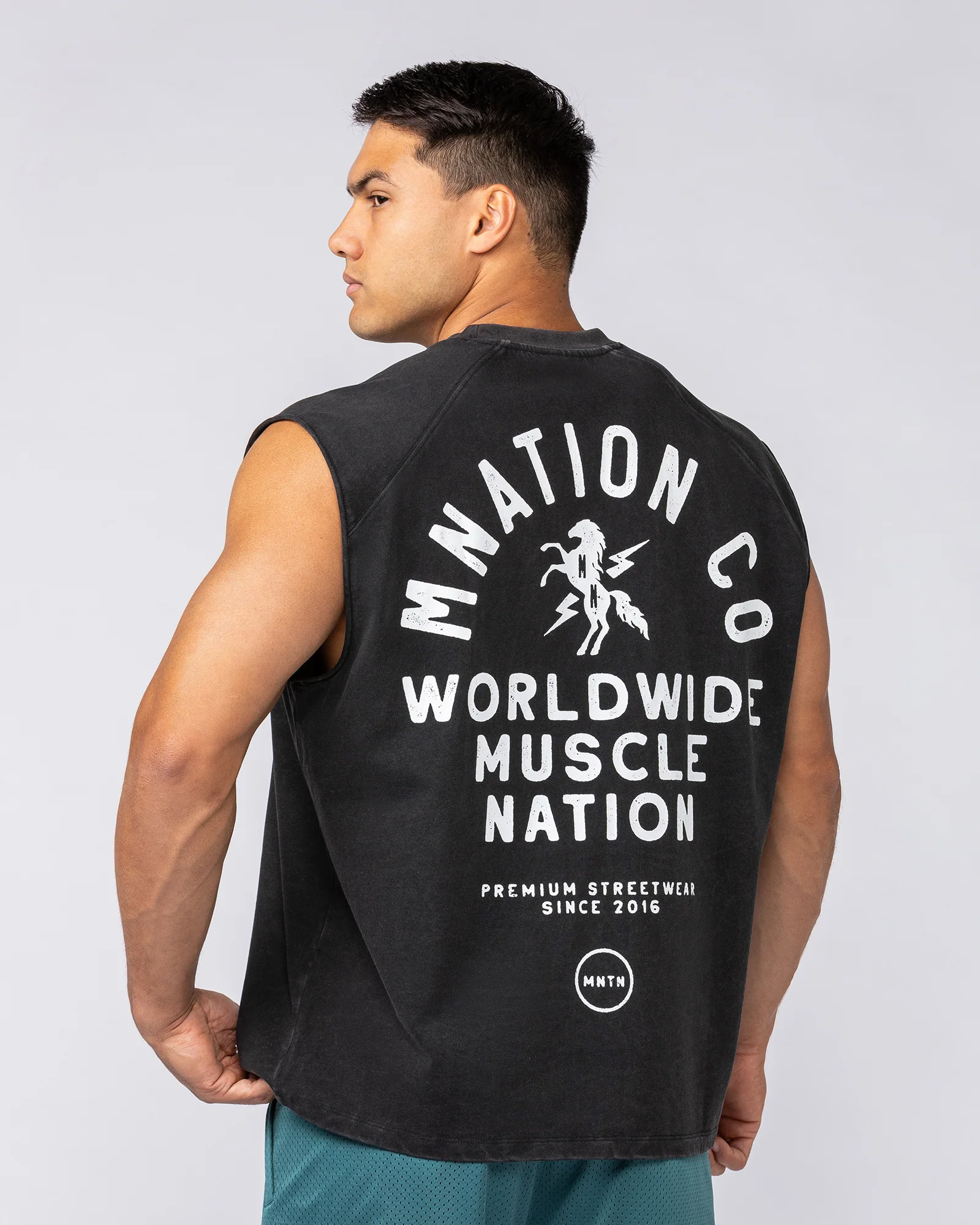 MNation Co Vintage Boxy Muscle Tank - Washed Black - Image 2