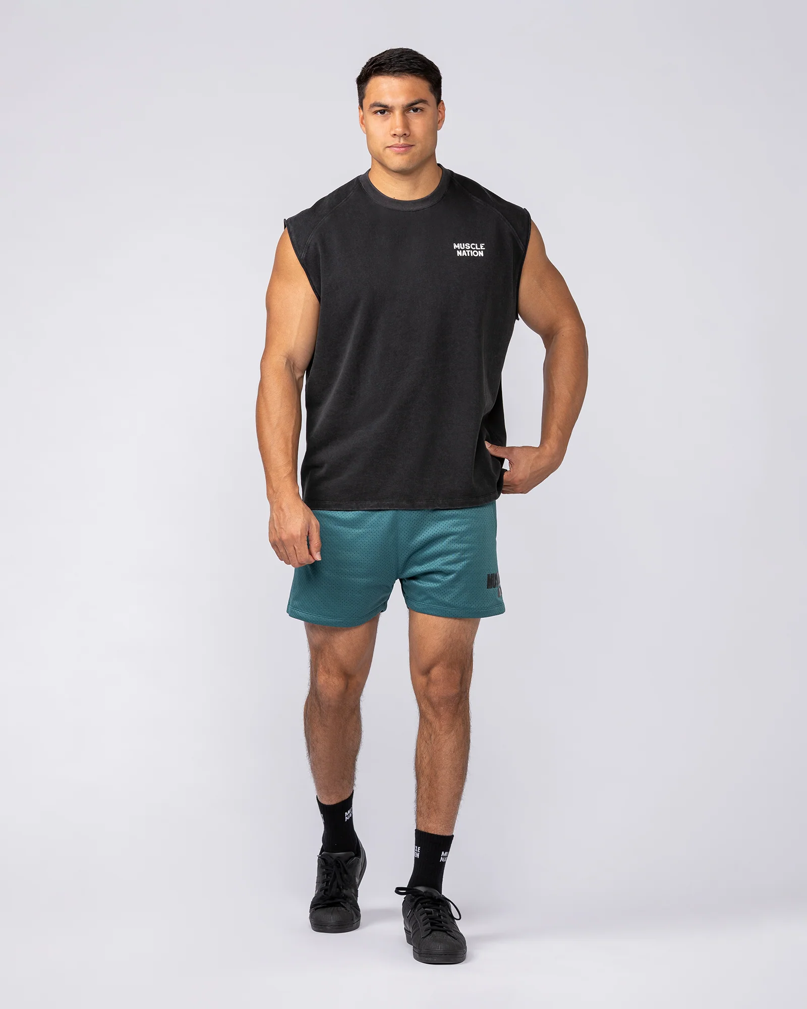 MNation Co Vintage Boxy Muscle Tank - Washed Black - Image 6