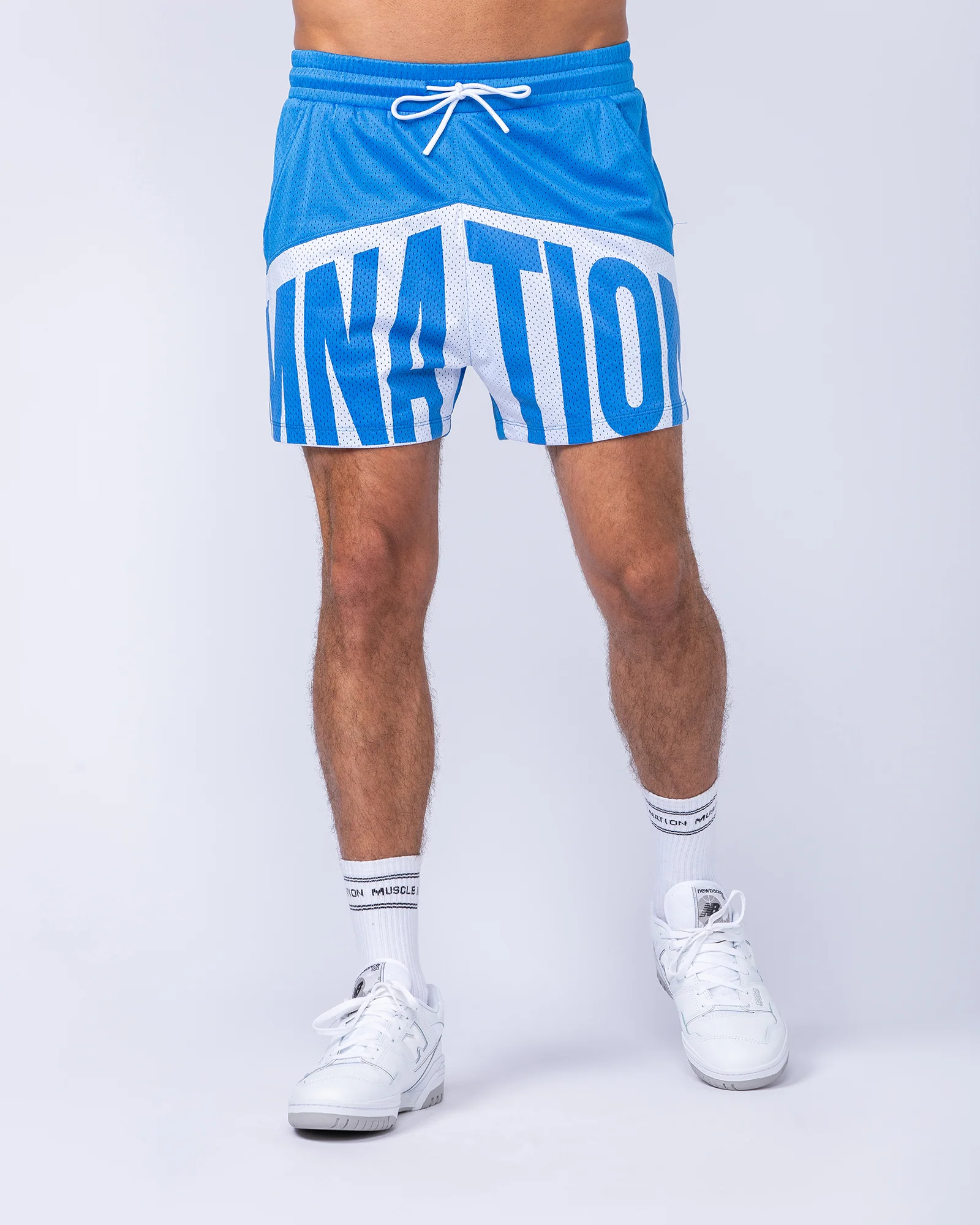 MNation Lay Up 3.5" Shorts - Azure Blue - Image 4