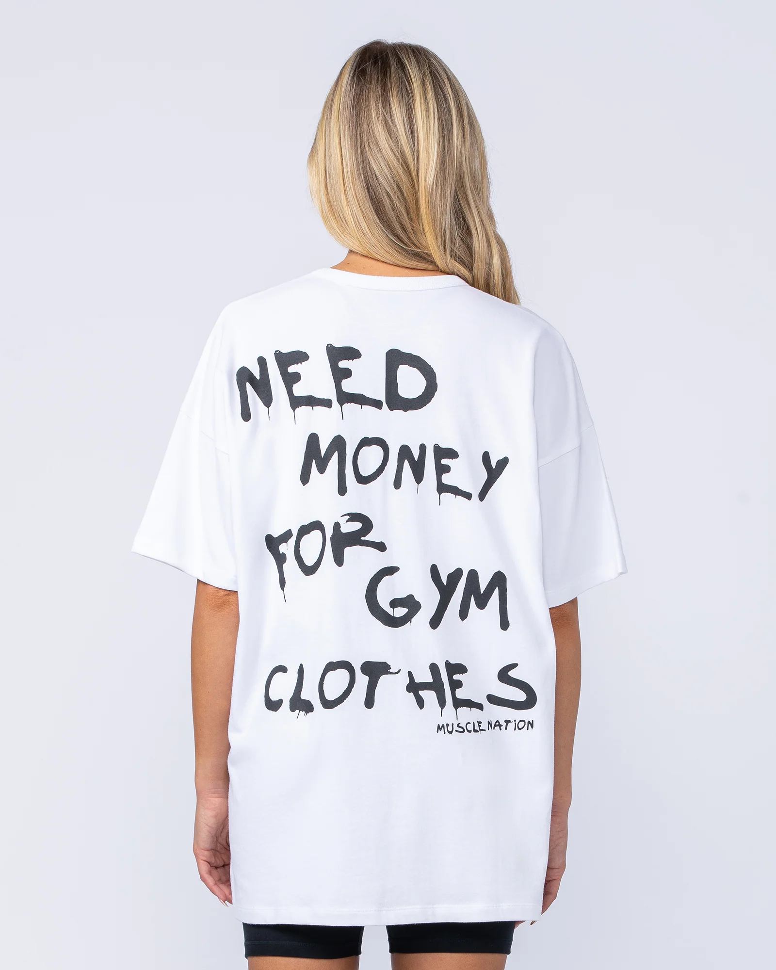 Need Money Oversized Tee - White - Image 5
