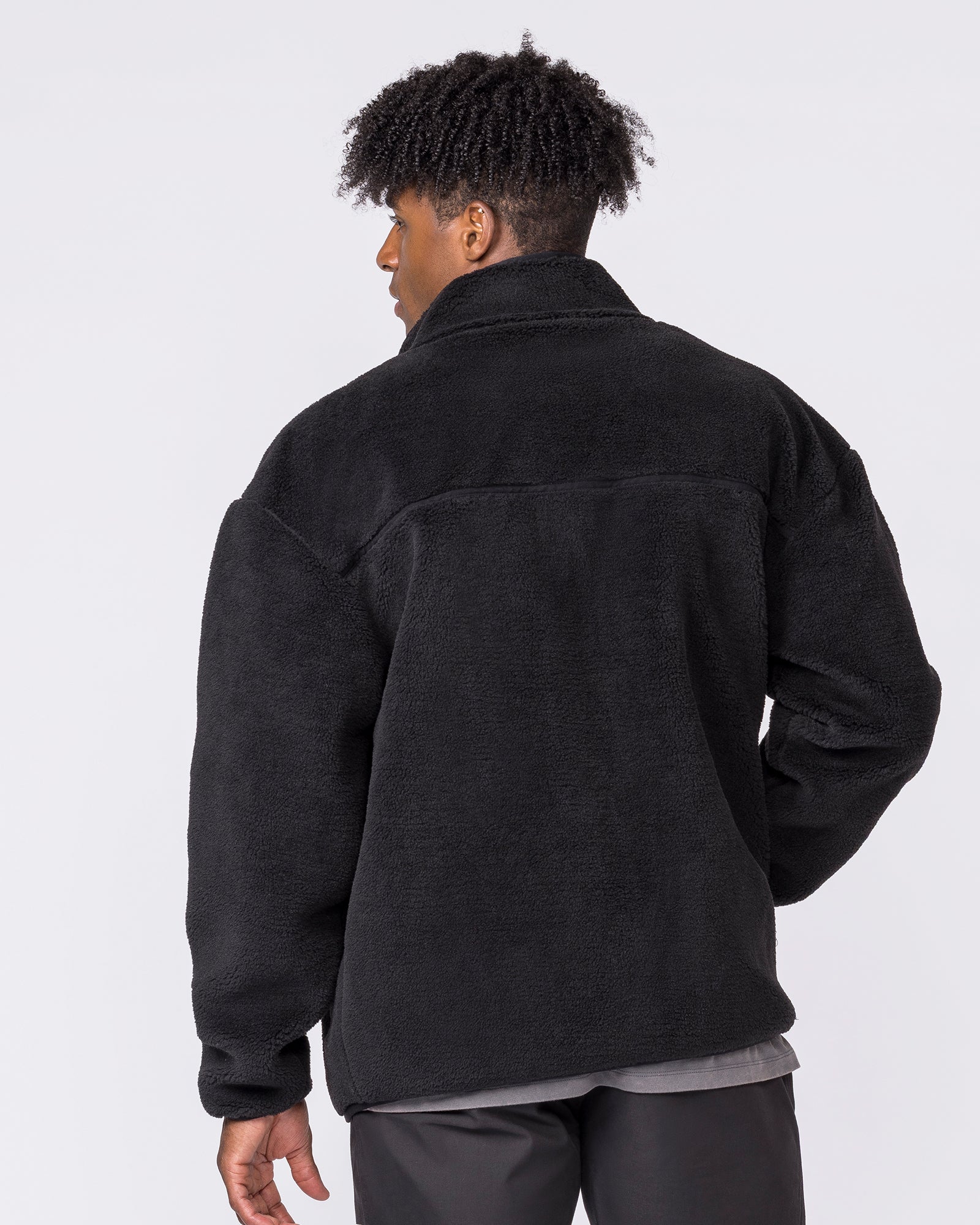 Nomad Sherpa Zip Through Jacket - Black - Image 6