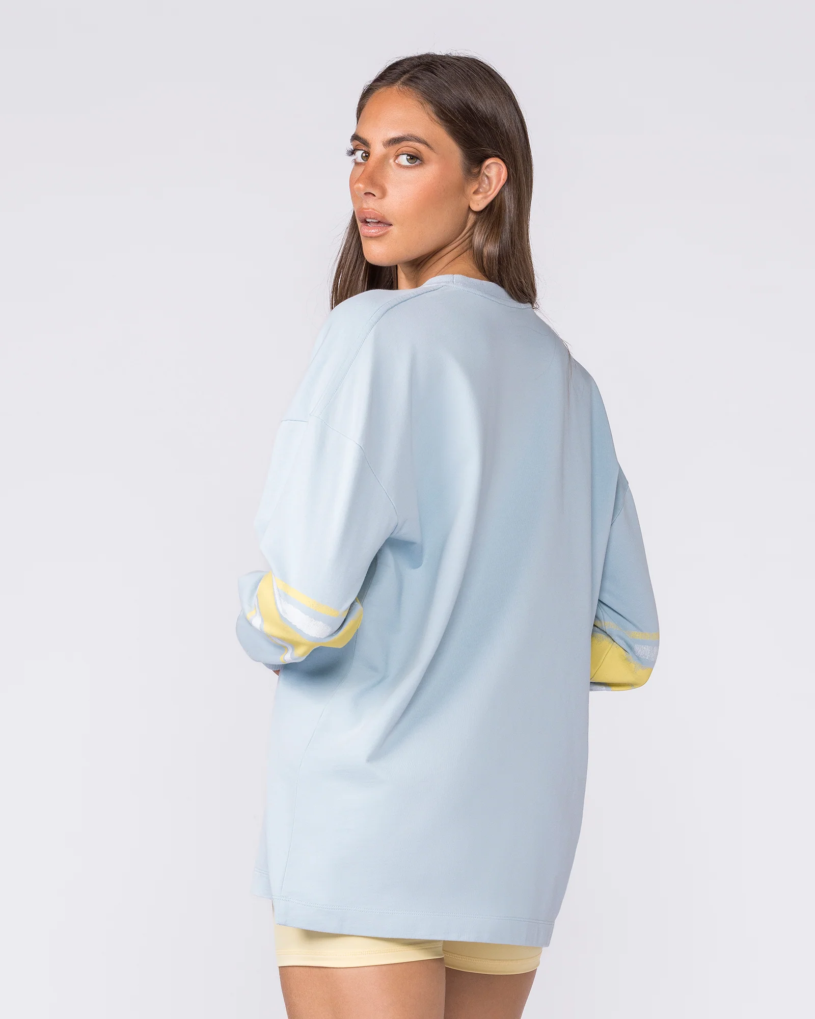 Numero Loopback Oversized Long Sleeve Top - Blue Bell - Image 2
