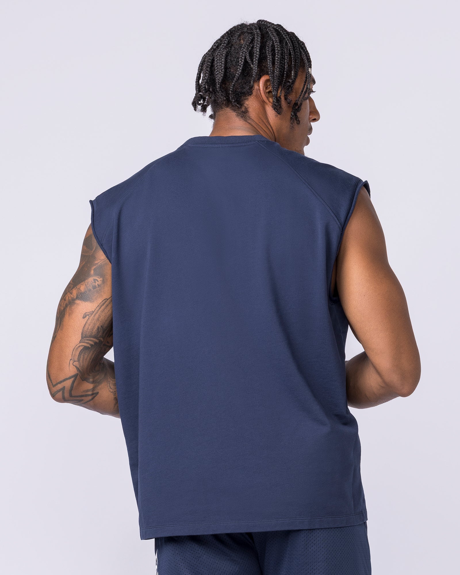 Off Duty Boxy Muscle Tank - Navy - Image 5