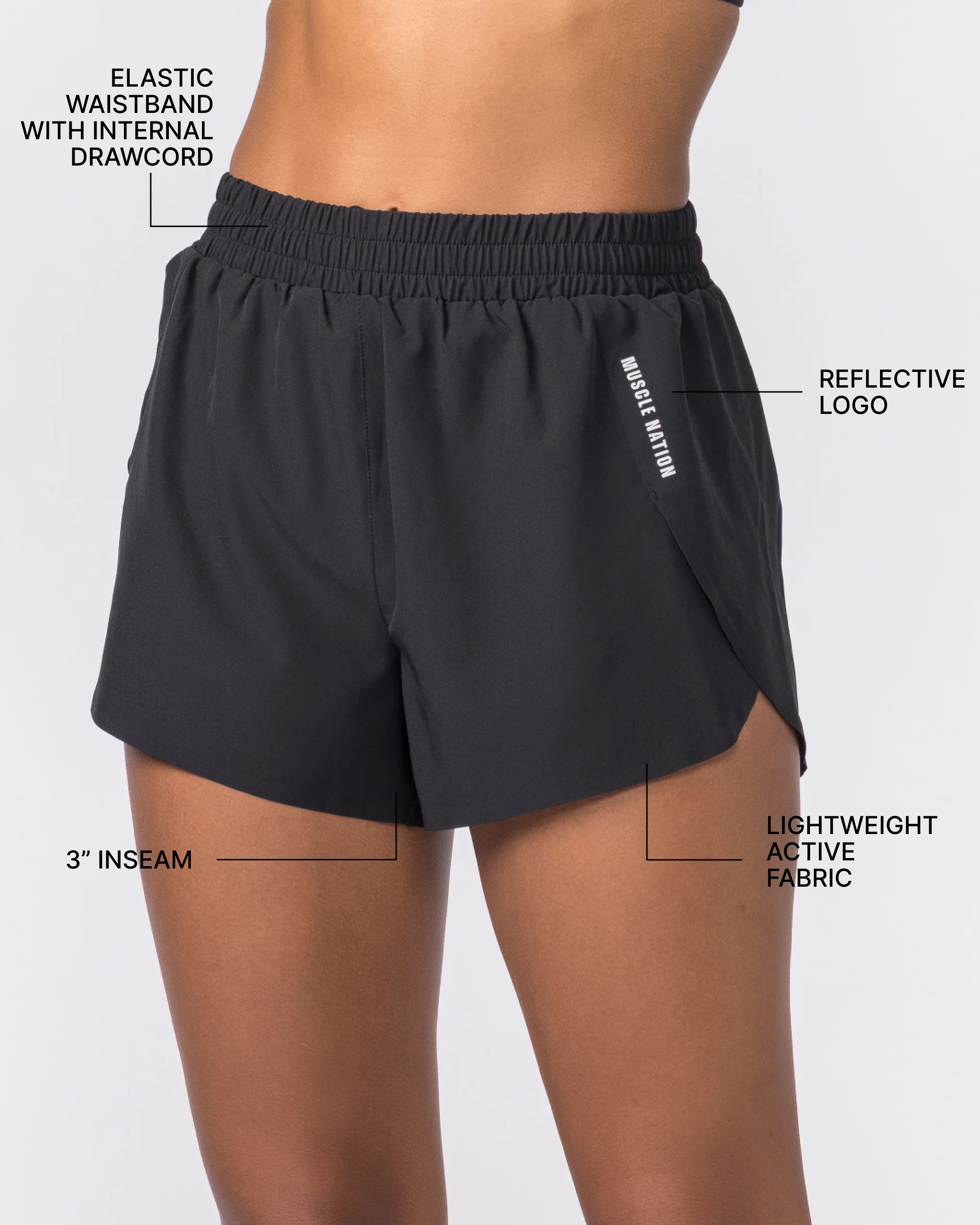 Pace High-Waisted Run Shorts - Black - Image 2