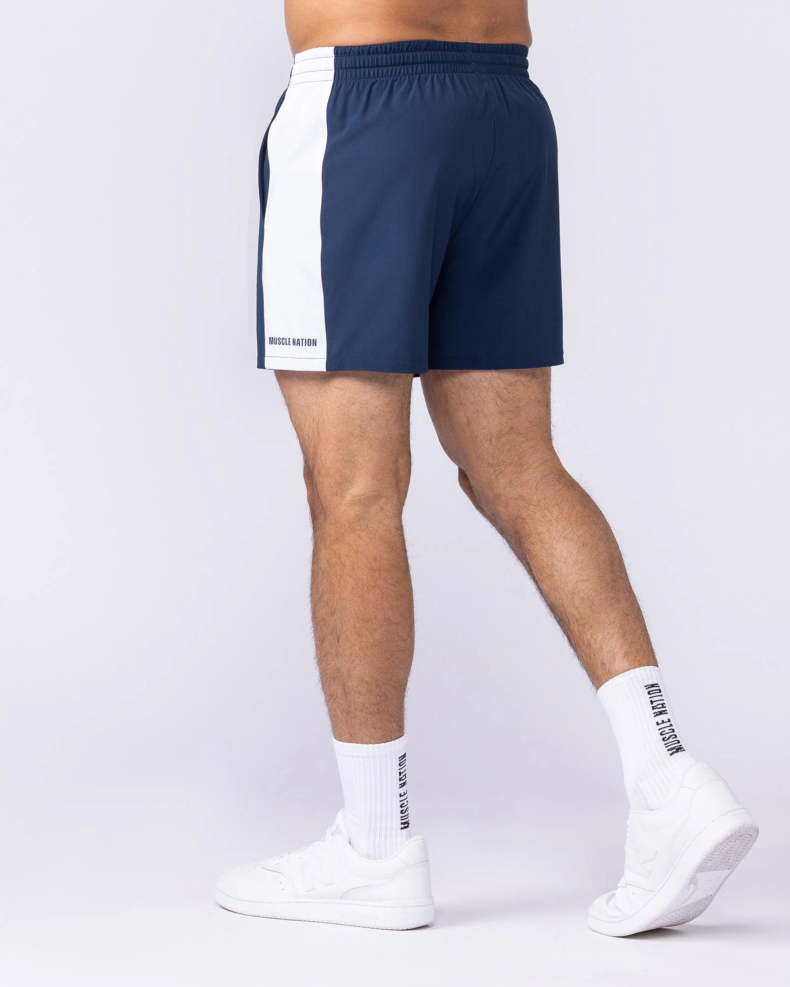 Panelled Function 4" Shorts - Navy - Image 2