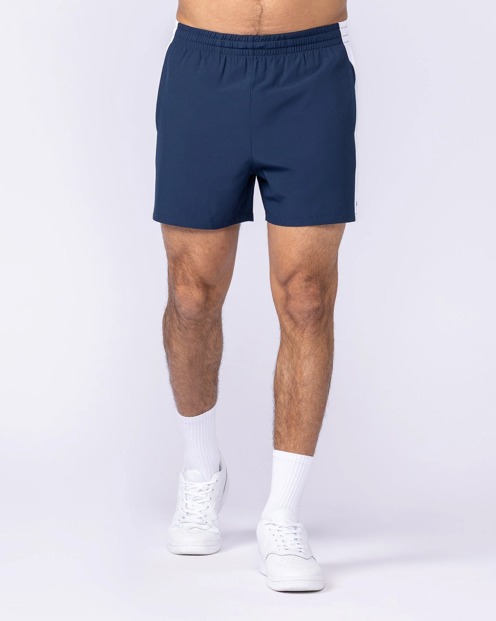 Panelled Function 4" Shorts - Navy - Image 3