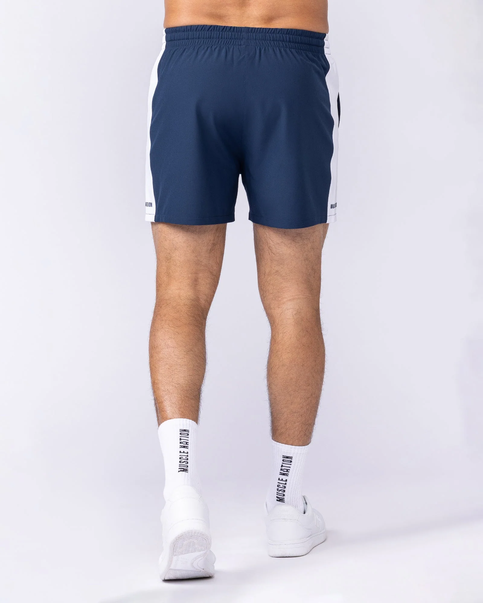 Panelled Function 4" Shorts - Navy - Image 5