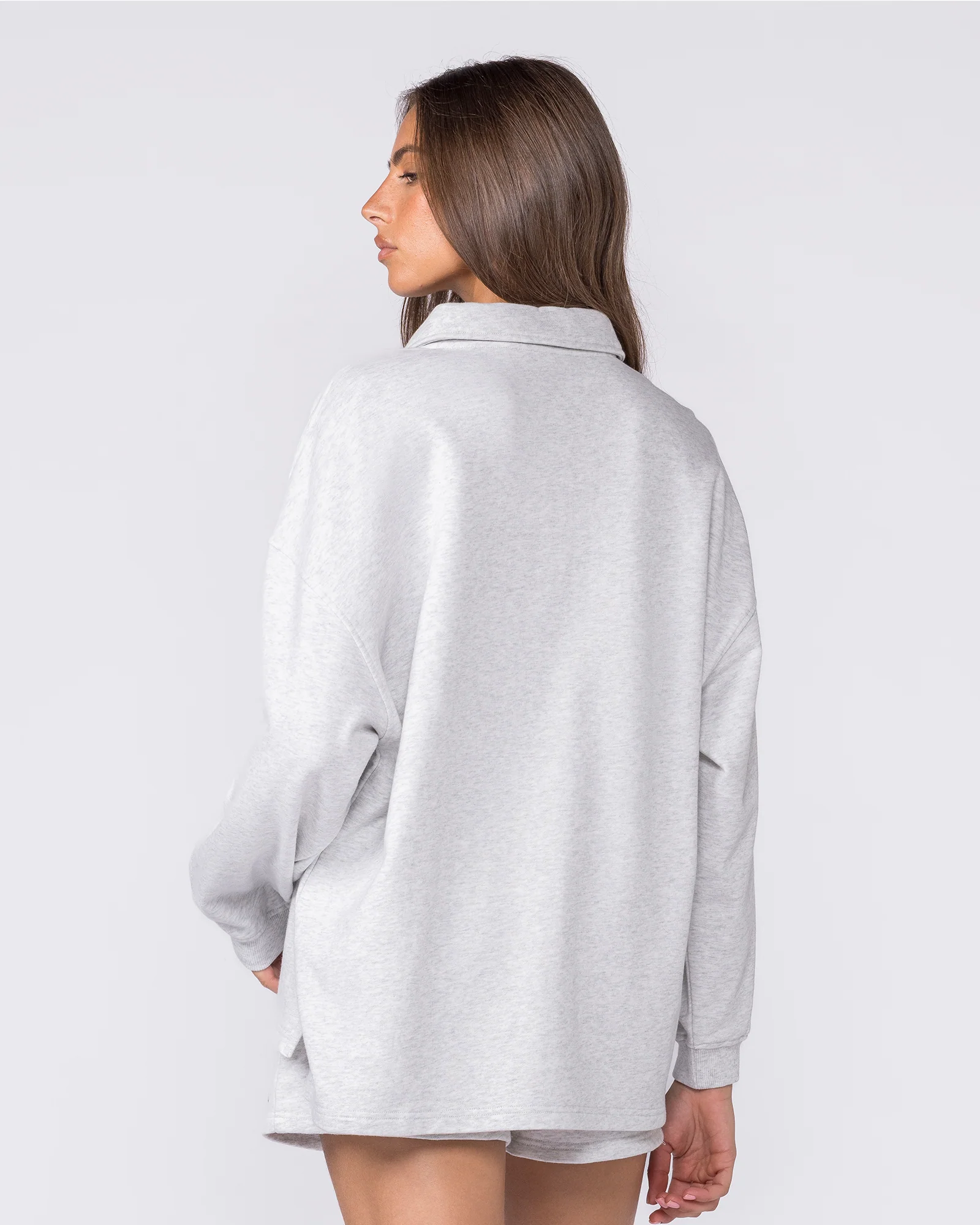 Polo Relaxed Pullover - Snow Grey Marl - Image 2