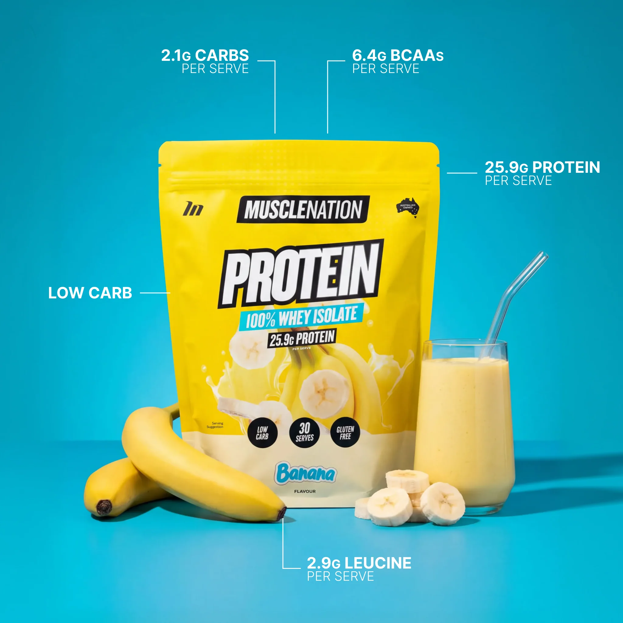 WHEY Protein Isolate - Banana - 30 serves - Image 2